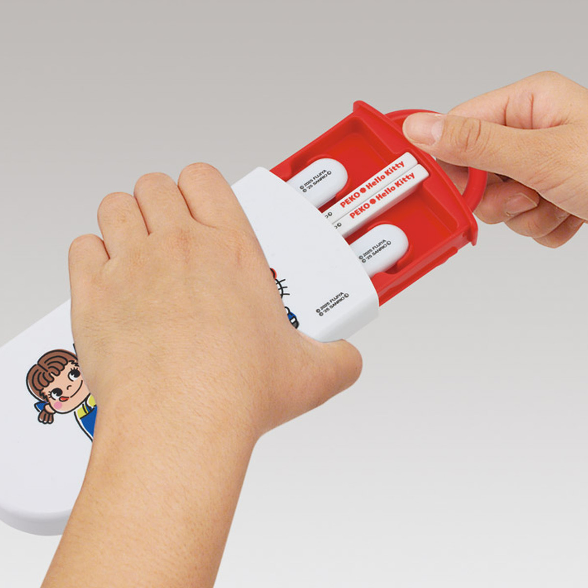 トリオセット 抗菌食洗対応トリオセット PEKO×キティ ( 食洗機対応 カトラリーセット お箸 AG 銀 抗菌 子供 日本製 食洗機OK カトラリー お弁当 弁当 幼稚園 保育園 給食 キッズ 抗菌加工 )