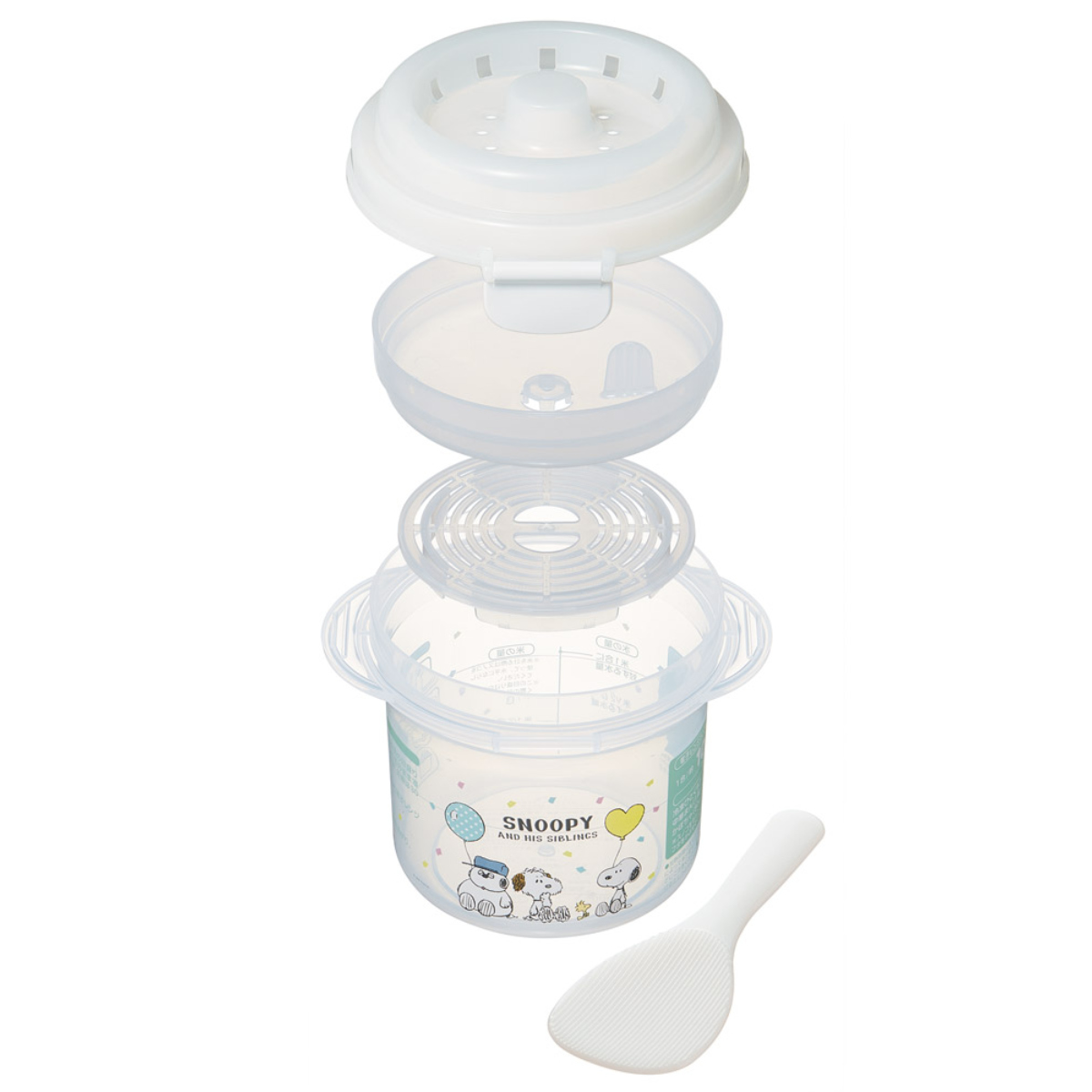 ご飯メーカー 1合 スヌーピーバルーン 電子レンジ調理器 電子レンジ炊飯 ( ご飯 メーカー 炊飯器 炊飯鍋 炊き 蒸し器 容器 レンジ調理器 レンジ調理 便利グッズ キャラクター )