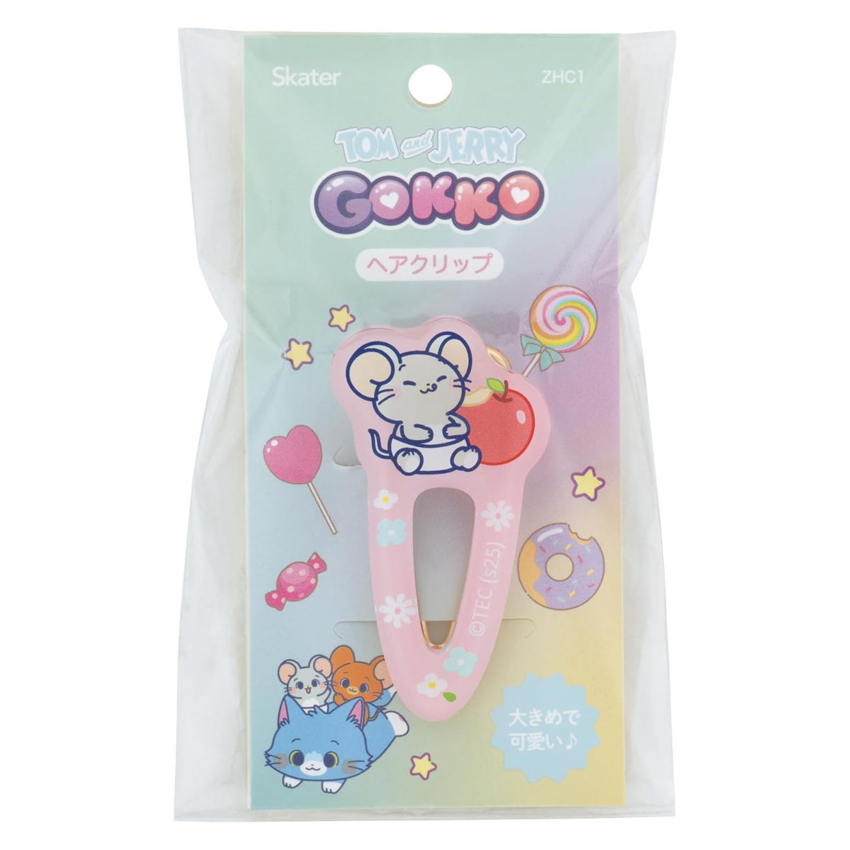 ヘアクリップ 髪留め ピン ヘアアクセサリー 前髪 トムとジェリー ( ヘア クリップ 大きめ パッチン止め ヘアピン メイク 洗顔 ヘアアクセ キッズ 大人 女子 ヘアアレンジ ワンポイント 髪飾り 前髪セット 子供 かわいい ) 【タフィー】 タフィー