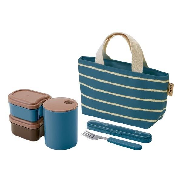 ランチボックス バッグ付き レトロフレンチカラー フォーク付き オレンジレッド ( お弁当箱 ランチボックス 弁当箱 大人 弁当箱 ポット付 ケース付 ポット付き セット シンプル 使いやすい ) 【ブラック】 ブラック