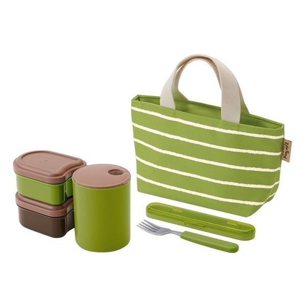 ランチボックス バッグ付き レトロフレンチカラー フォーク付き オレンジレッド ( お弁当箱 ランチボックス 弁当箱 大人 弁当箱 ポット付 ケース付 ポット付き セット シンプル 使いやすい ) 【ブラック】 ブラック