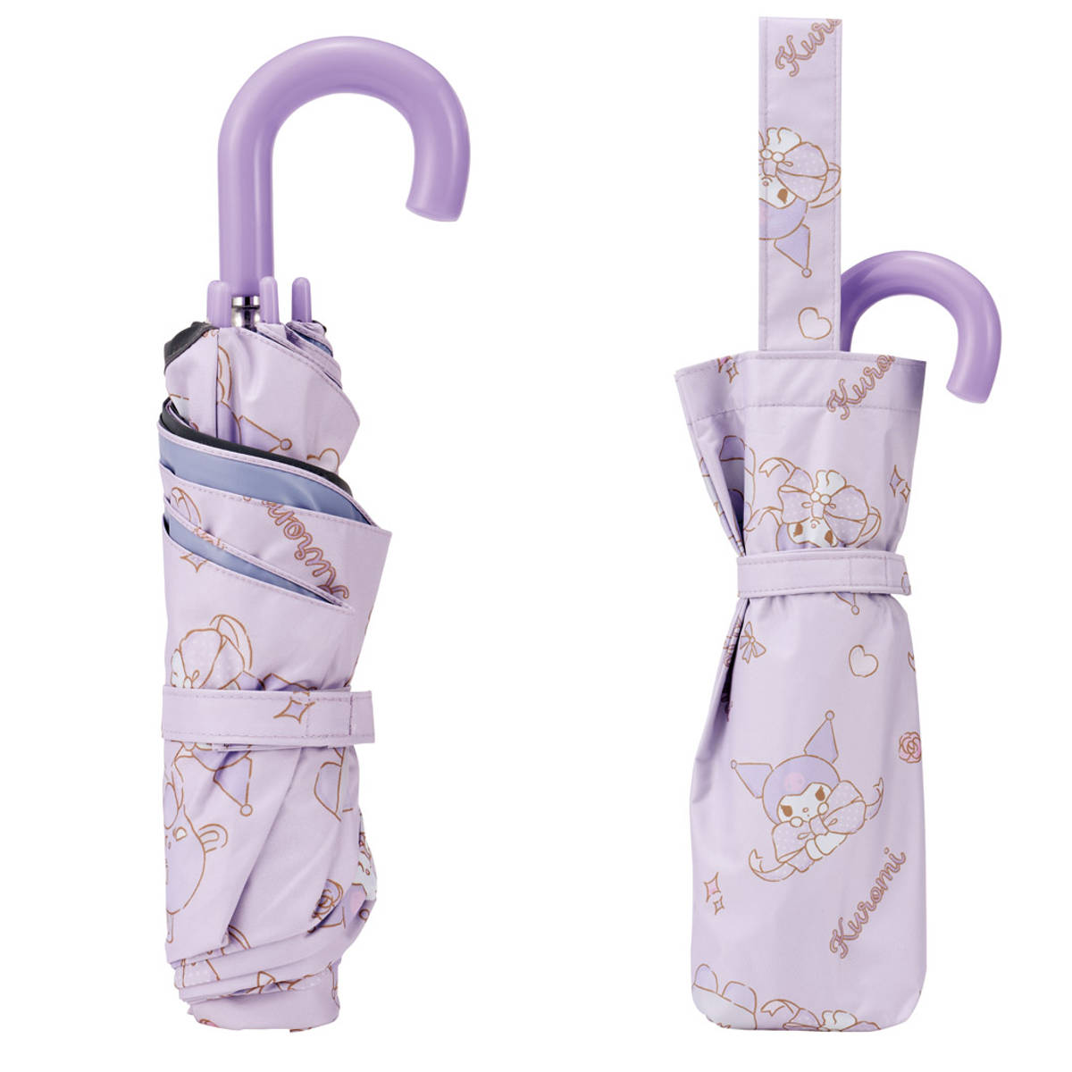 雨傘 折りたたみ傘 子ども用 晴雨兼用 50cm マイメロディ クロミ シナモロール ビックリボン ( マイメロ シナモン 子供用 女の子 キッズ おりたたみ 日傘 カサ かさ 折りたたみ グラスファイバー アルミ 50 センチ キャラクター ) 【クロミ】 クロミ