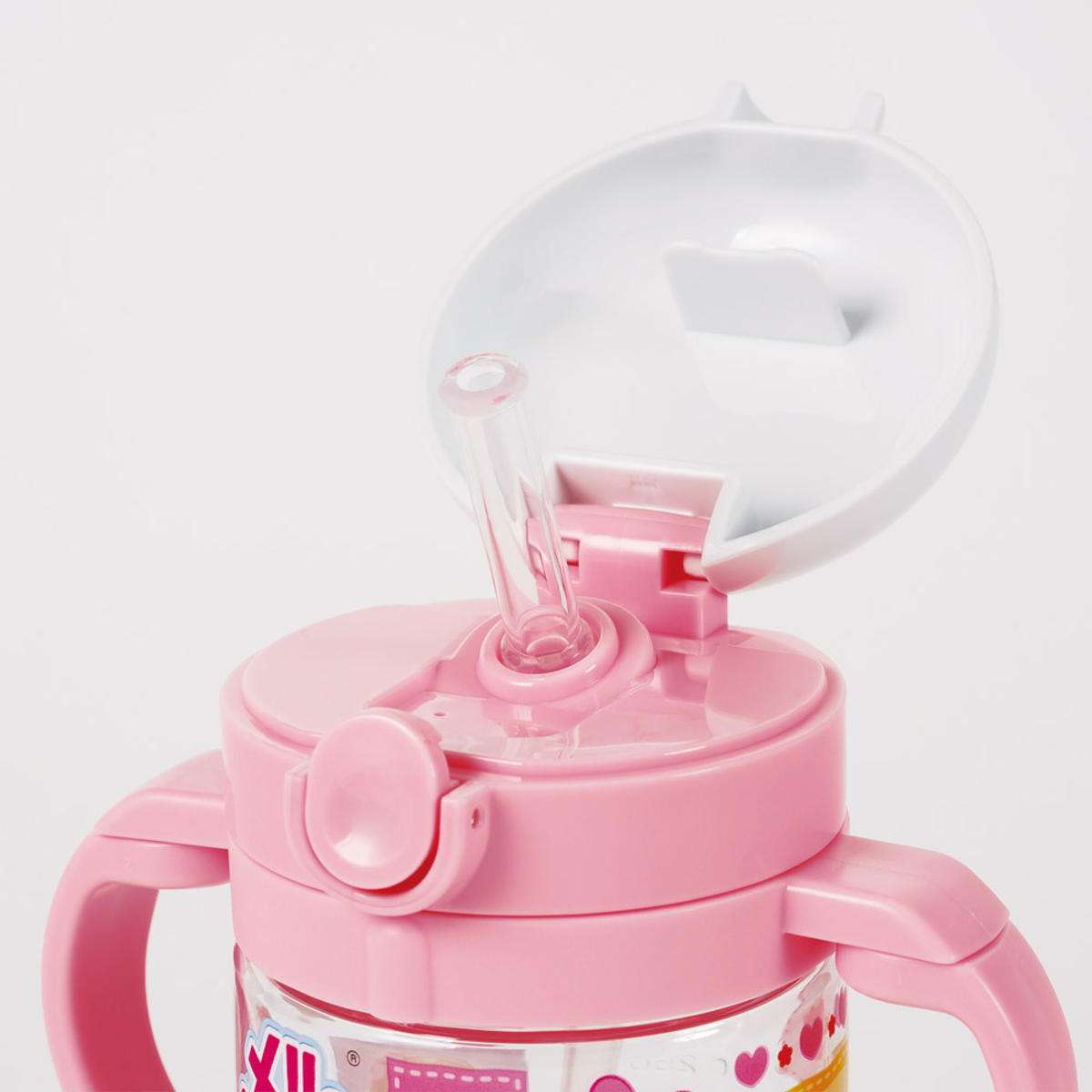 ストローマグ 折りたたみ 370ml メルちゃん 目盛り付き ( マグ ベビーマグ 持ち手付き ベルト付き おでかけ ベビー 女の子 キャラクター トレーニングマグ 両手マグ 肩掛け 子供 キッズ コップ トレーニング ストロー プラスチック )