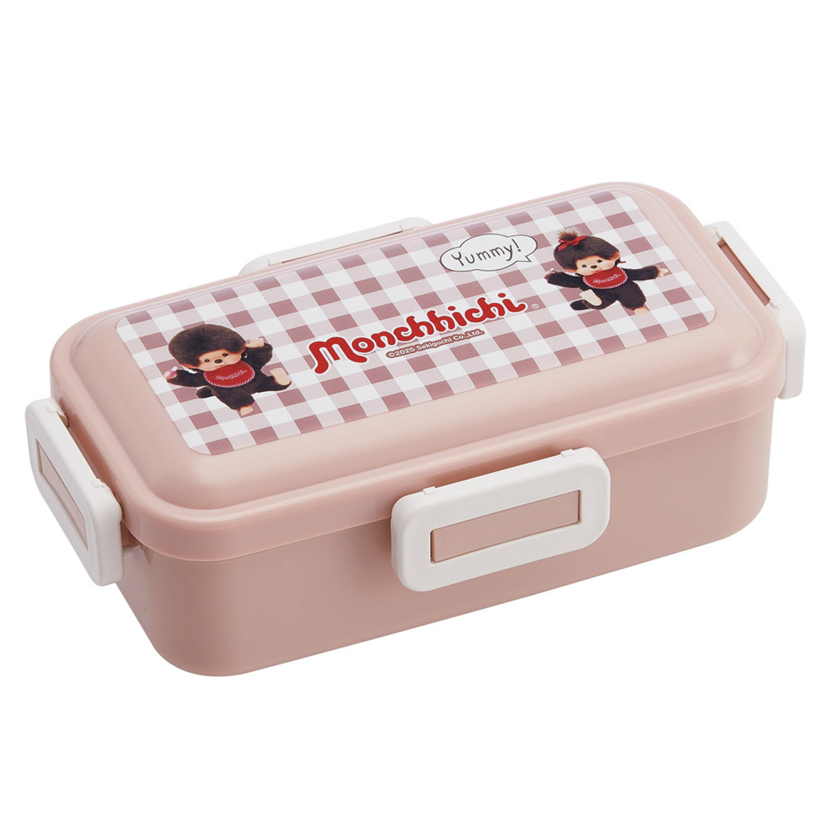 弁当箱 1段 530ml ふわっと弁当箱 モンチッチ ( ランチボックス 食洗機対応 レンジ対応 一段 抗菌 ドーム型 4点ロック 日本製 仕切り付き 抗菌加工 食洗機OK レンジOK お弁当 弁当 一段弁当 )