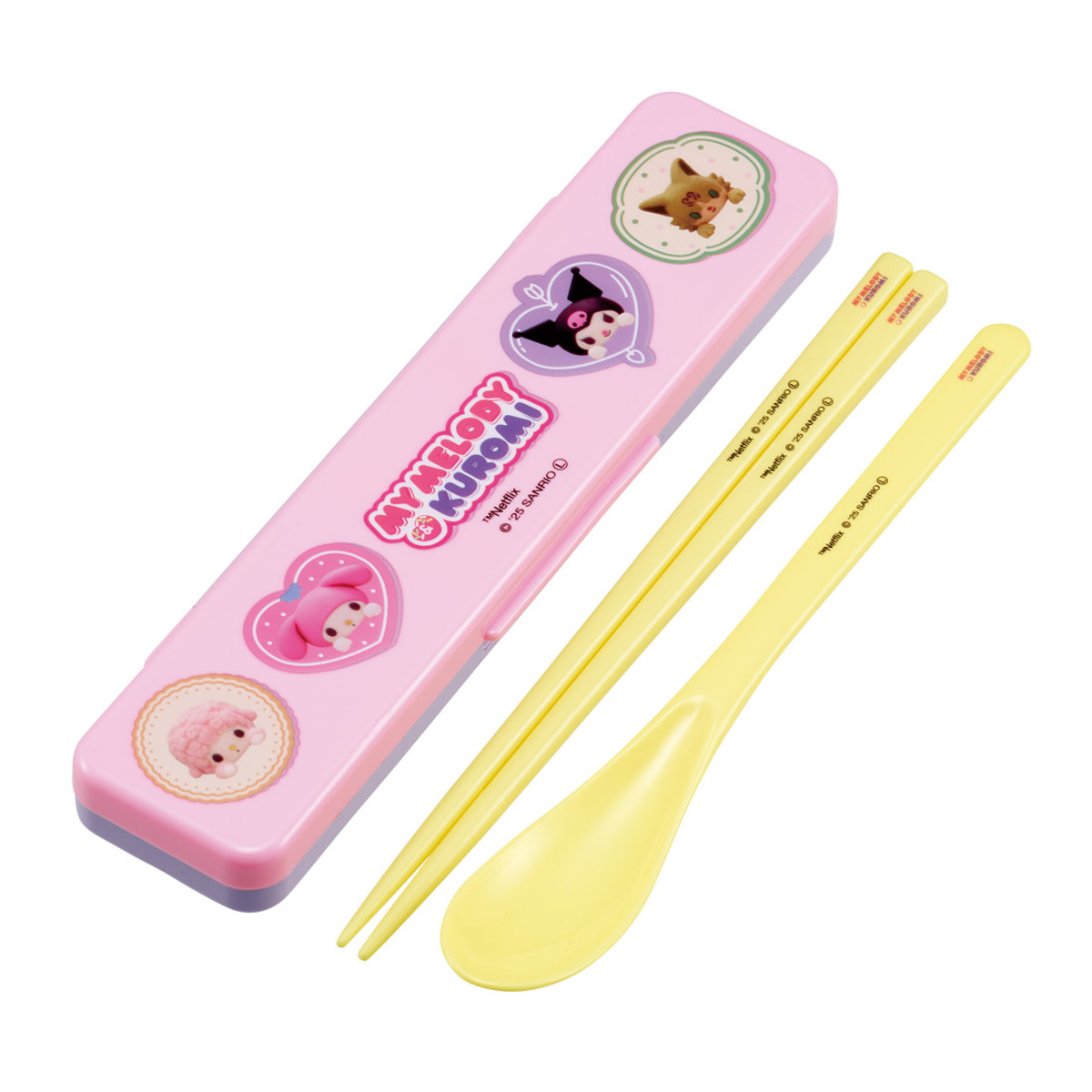 コンビセット マイメロクロミ Netflix 箸 スプーン ( 食洗機対応 18センチ お箸 音の鳴らない カトラリー 日本製 食洗機OK カトラリーセット 持ち運び お弁当 弁当 箸箱 )