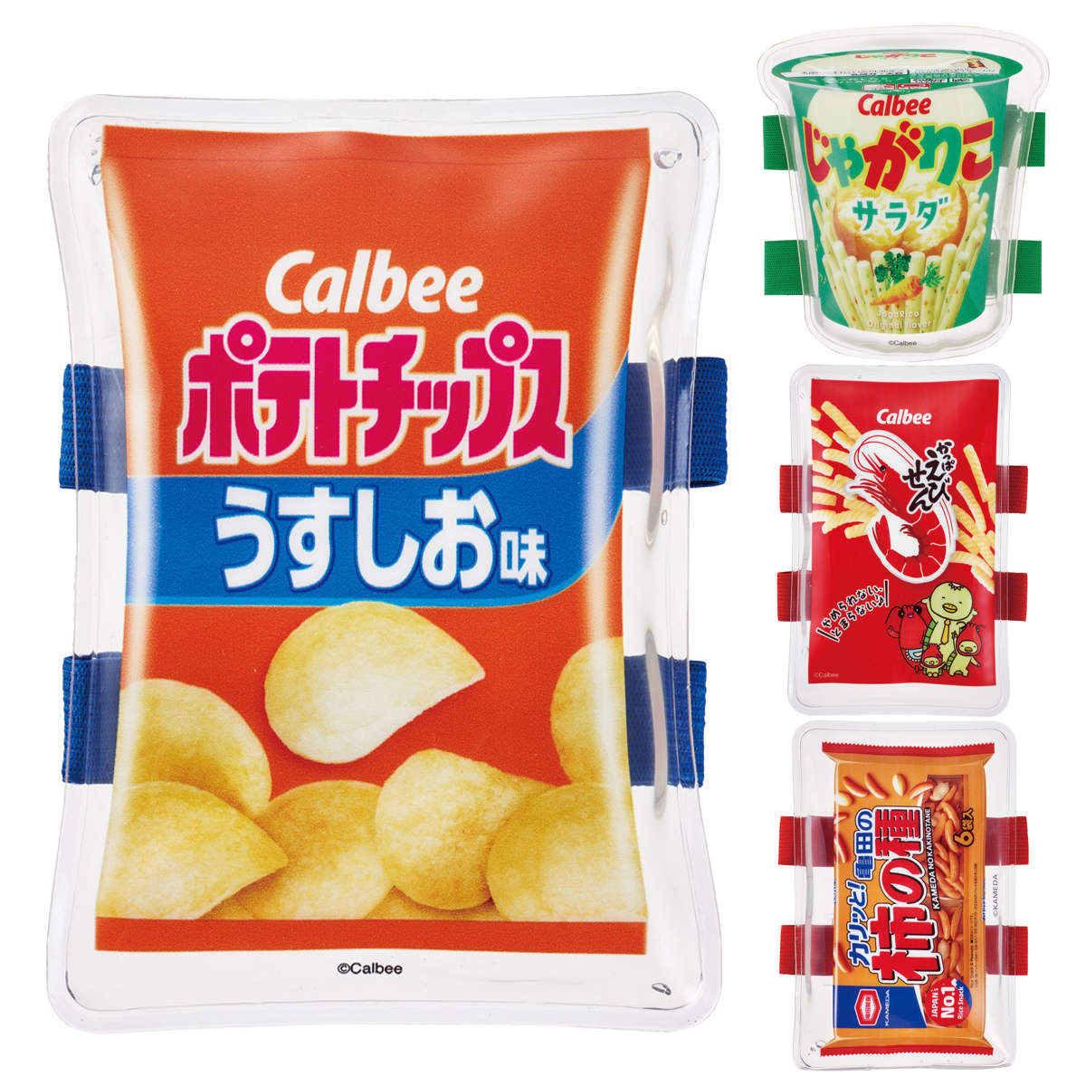 ベルト付き保冷剤 カルビー ( 保冷 弁当 お弁当 弁当箱 アイシング 通勤 通学 通園 ベルト付き 幼稚園 保育園 グッズ ランチベルト ペットボトル ダイカット かわいい ) 【かっぱえびせん】