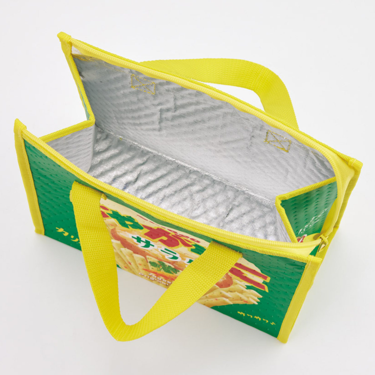 ランチバッグ 不織布保冷バッグ カルビー ( 保冷ランチバッグ 保冷 弁当袋 お弁当袋 四角 ランチトートバッグ 保温 ランチトート お弁当箱 弁当 袋 ランチ マチ付き お弁当入れ 保冷バッグ ) 【ポテチうすしお味】 ポテチうすしお味