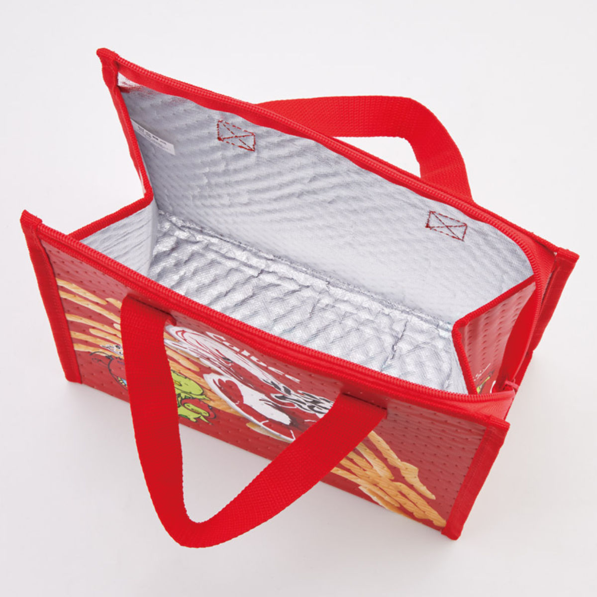 ランチバッグ 不織布保冷バッグ カルビー ( 保冷ランチバッグ 保冷 弁当袋 お弁当袋 四角 ランチトートバッグ 保温 ランチトート お弁当箱 弁当 袋 ランチ マチ付き お弁当入れ 保冷バッグ ) 【ポテチうすしお味】 ポテチうすしお味