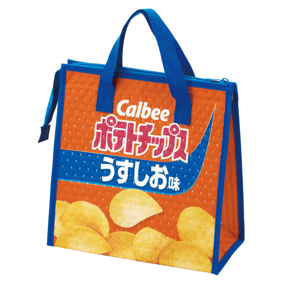 ランチバッグ 不織布保冷バッグ カルビー ( 保冷ランチバッグ 保冷 弁当袋 お弁当袋 四角 ランチトートバッグ 保温 ランチトート お弁当箱 弁当 袋 ランチ マチ付き お弁当入れ 保冷バッグ ) 【ポテチうすしお味】 ポテチうすしお味