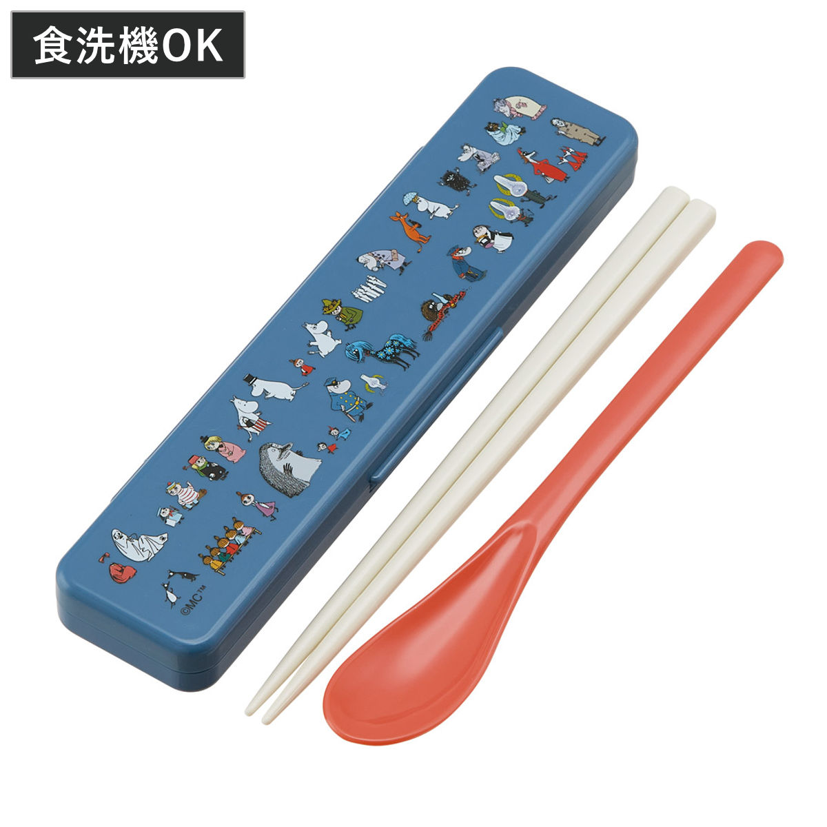 コンビセット ムーミン80 箸 スプーン ( ムーミン 食洗機対応 18センチ お箸 音の鳴らない カトラリー 日本製 食洗機OK カトラリーセット 持ち運び お弁当 弁当 箸箱 )
