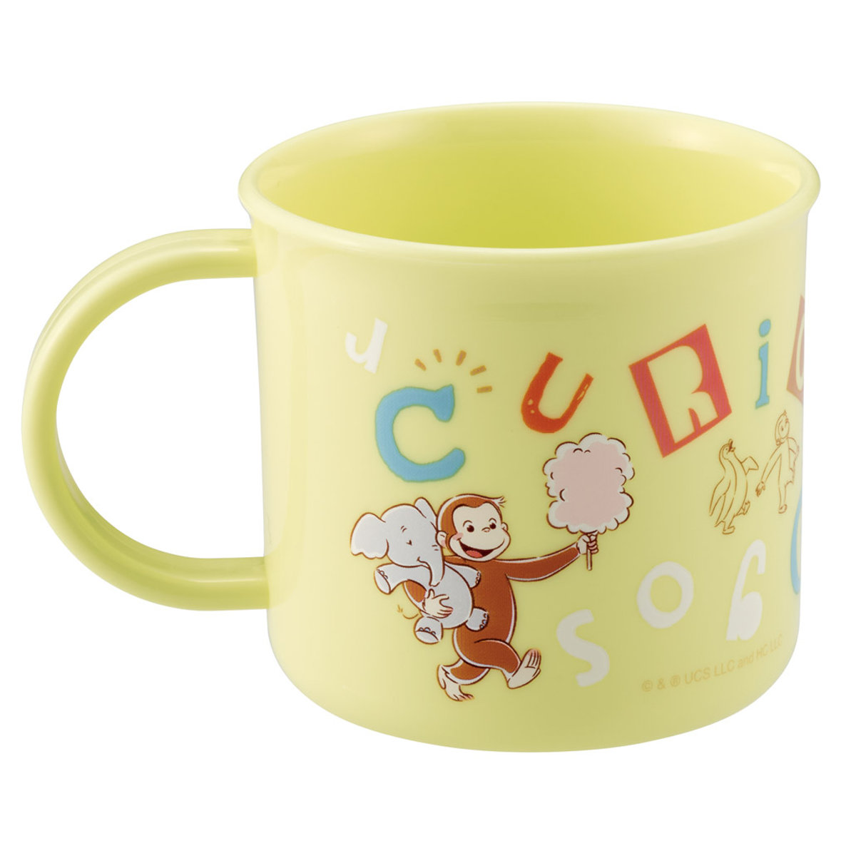 コップ 食洗機対応プラコップ ジョージ アルファベット ( おさるのジョージ プラコップ 耐熱 食洗機対応 レンジ対応 割れにくい 日本製 プラスチック製 食洗機OK レンジOK 給食 小さい 軽量 マグ プラ カップ )