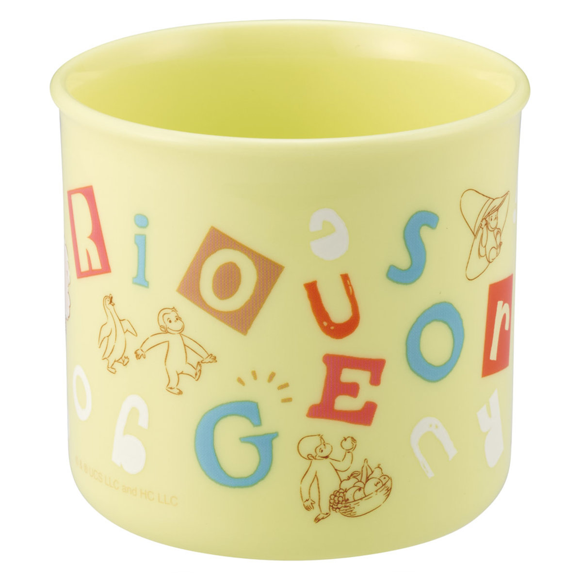 コップ 食洗機対応プラコップ ジョージ アルファベット ( おさるのジョージ プラコップ 耐熱 食洗機対応 レンジ対応 割れにくい 日本製 プラスチック製 食洗機OK レンジOK 給食 小さい 軽量 マグ プラ カップ )