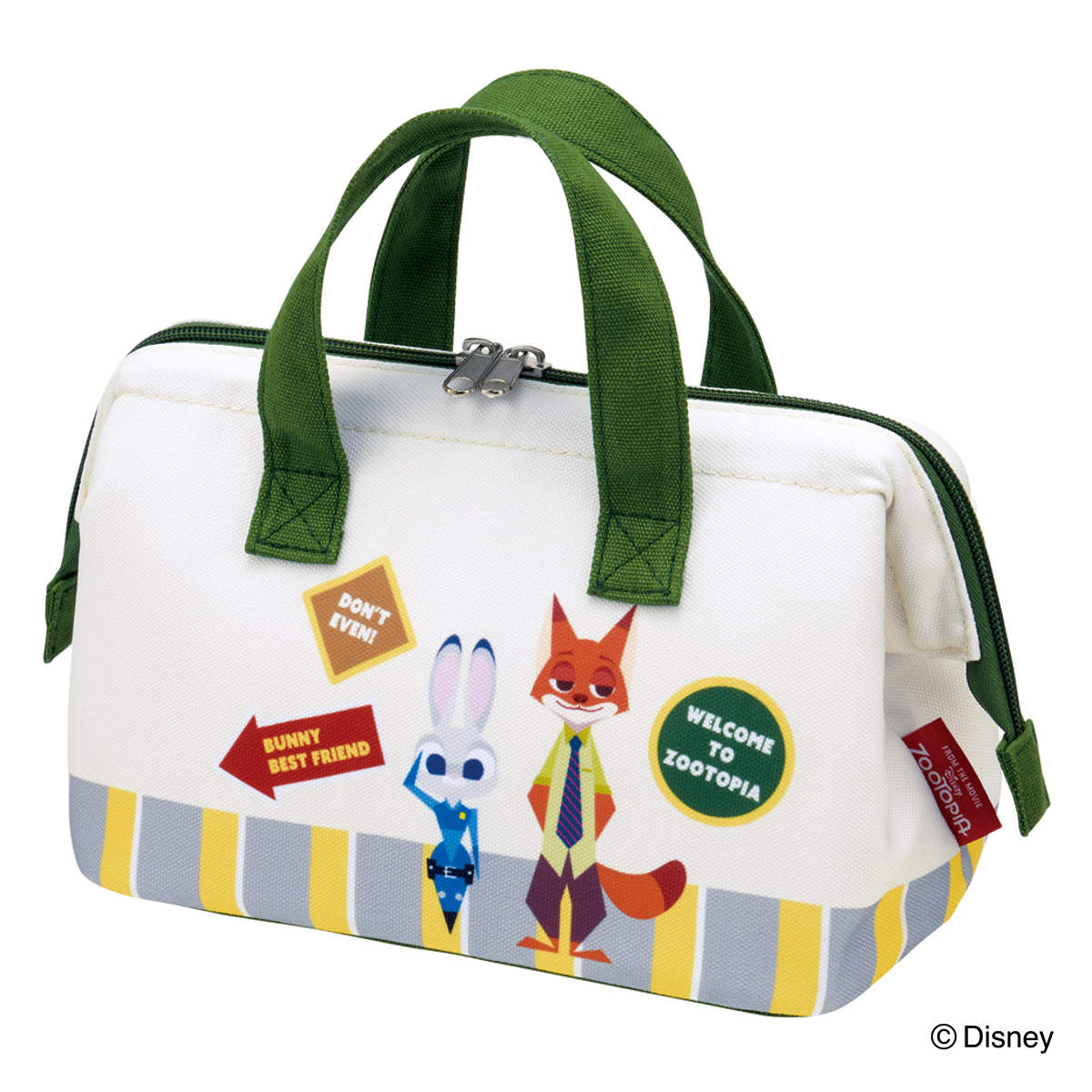 ランチバッグ がま口型ランチバッグ ズートピア/ワッペン ( ズートピア がま口型 保冷バッグ 保冷ランチバッグ 保冷 弁当袋 お弁当袋 お弁当入れ Wファスナー お弁当箱 弁当 袋 持ち運び おべんとう袋 )