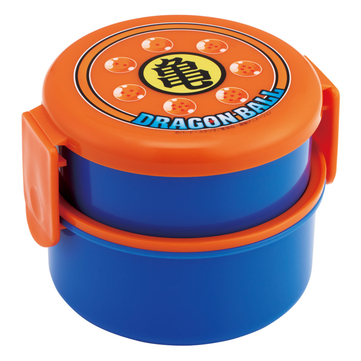 弁当箱 二段 500ml 丸型ランチボックス2段 ドラゴンボール亀 ( お弁当箱 丸型 ランチボックス レンジ対応 日本製 レンジOK お弁当 弁当 フォーク付き おにぎり 子ども用お弁当箱 2段弁 )