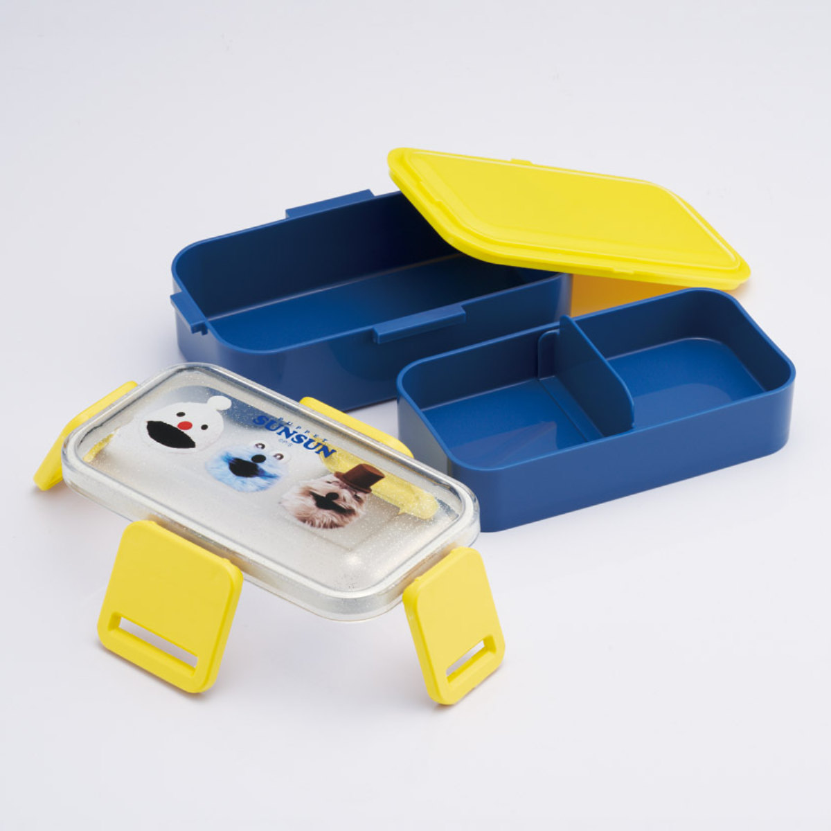 弁当箱 2段 600ml 2段ふわっと弁当箱 パペットスンスン ( ランチボックス 食洗機対応 レンジ対応 二段 ドーム型 4点ロック 日本製 仕切り付き 食洗機OK レンジOK お弁当 弁当 二段弁当 )