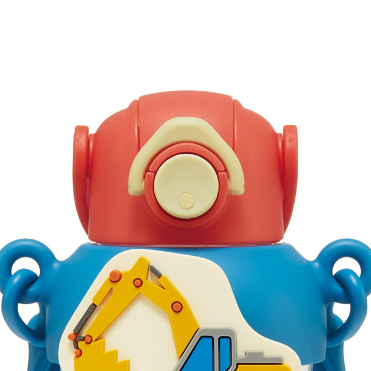 水筒 650ml ラバーマスコット付ストローボトル はたらくクルマ ( ストロー付ボトル ストローボトル クリアボトル ワンプッシュ ワンタッチ ストロータイプ 子供 子供用水筒 クリア ショルダーベルト 幼稚園 保育園 キッズ )