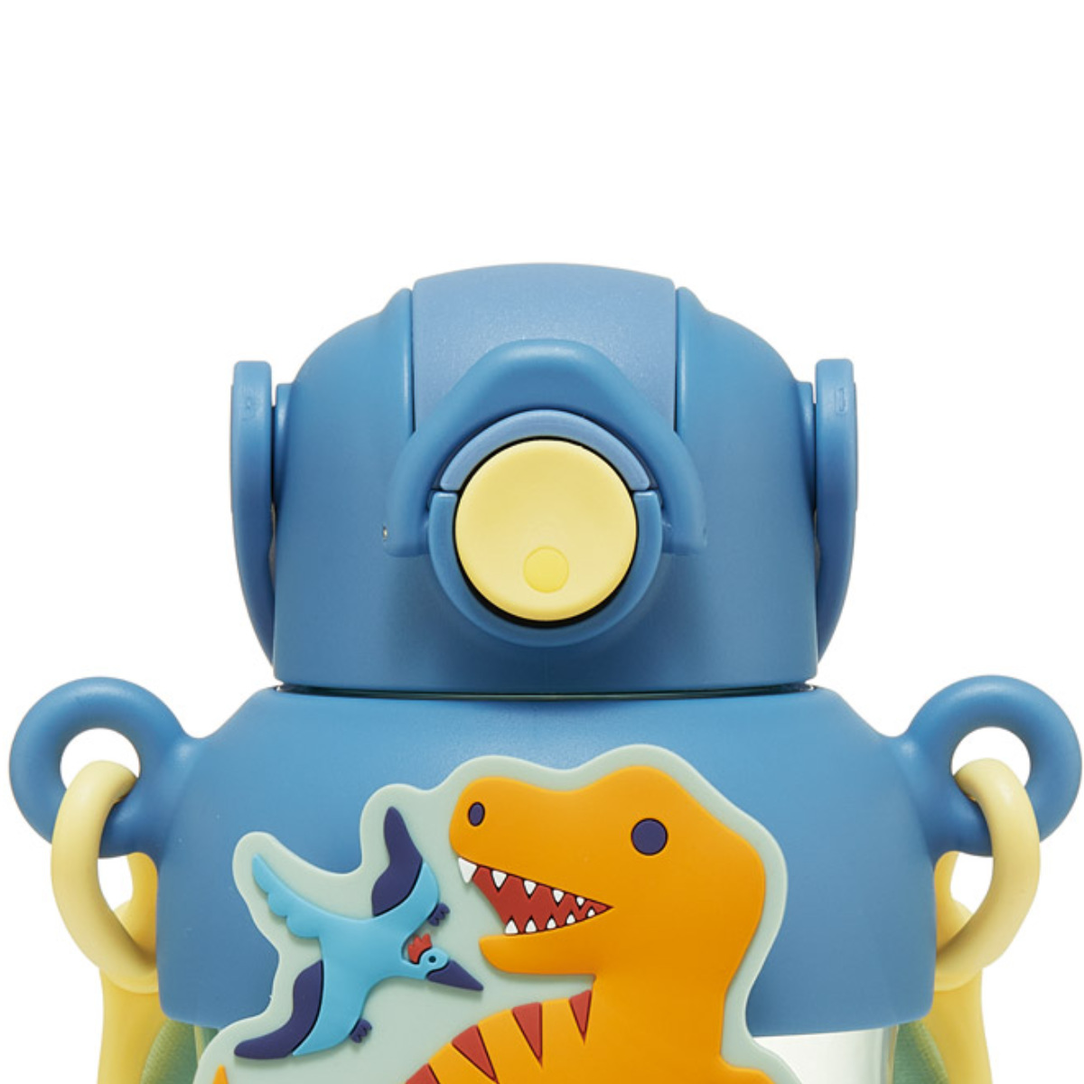 水筒 650ml ラバーマスコット付ストローボトル ディノサウルス ( ストロー付ボトル ストローボトル クリアボトル ワンプッシュ ワンタッチ ストロータイプ 子供 子供用水筒 クリア ショルダーベルト 幼稚園 保育園 キッズ )