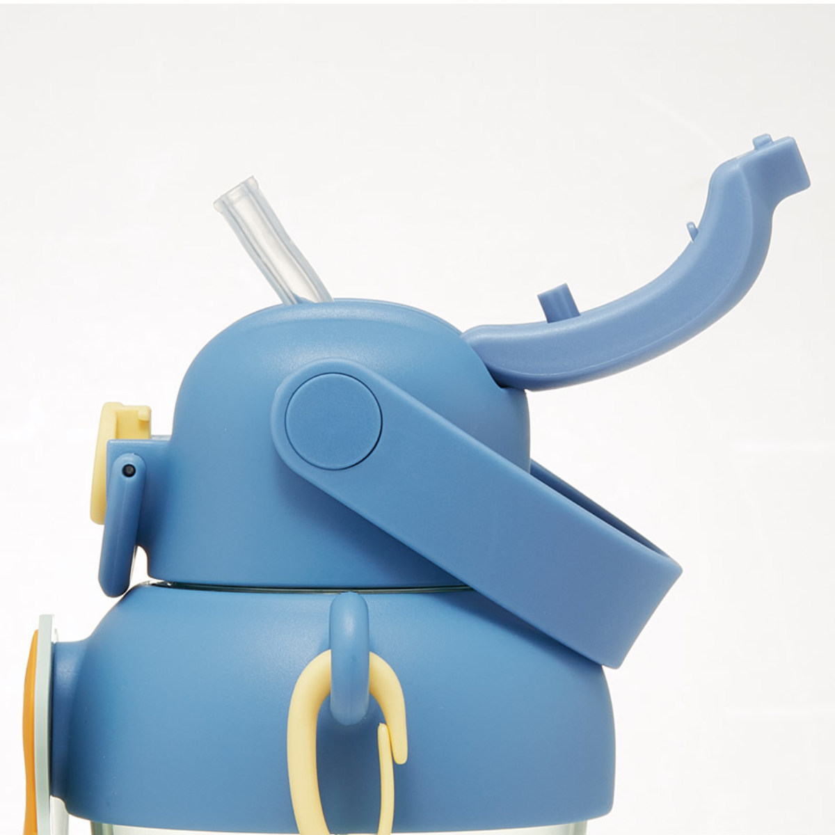 水筒 650ml ラバーマスコット付ストローボトル ディノサウルス ( ストロー付ボトル ストローボトル クリアボトル ワンプッシュ ワンタッチ ストロータイプ 子供 子供用水筒 クリア ショルダーベルト 幼稚園 保育園 キッズ )