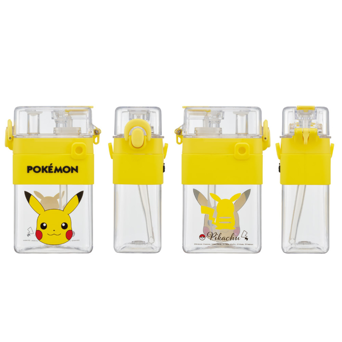 水筒 600ml スクエア2WAYボトル ポケットモンスター ( ピカチュウ 直飲み ストローボトル 2way ダイレクト プラスチック 直のみ すいとう ストロー ボトル 軽い キッズ 子供 クリア )