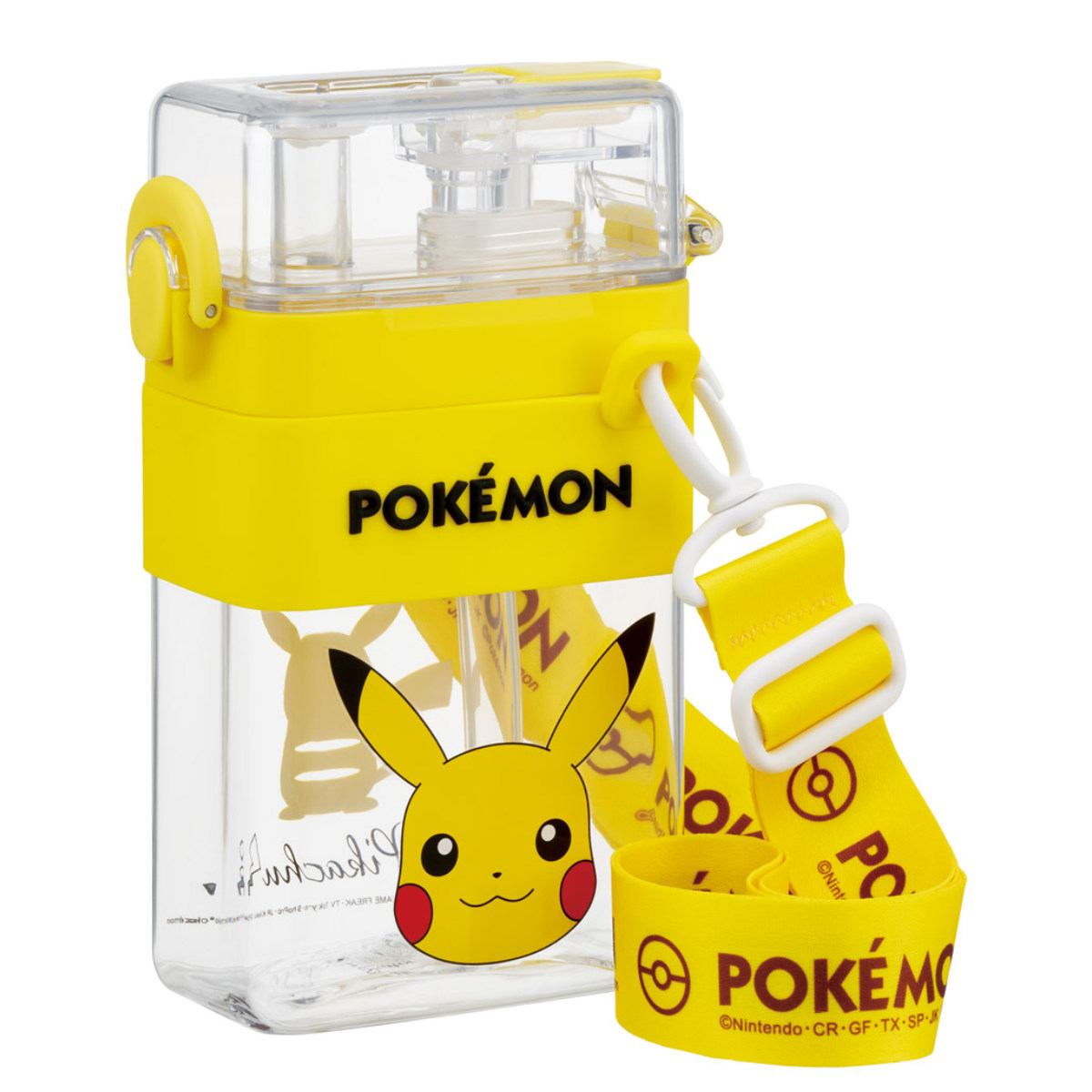 水筒 600ml スクエア2WAYボトル ポケットモンスター ( ピカチュウ 直飲み ストローボトル 2way ダイレクト プラスチック 直のみ すいとう ストロー ボトル 軽い キッズ 子供 クリア )