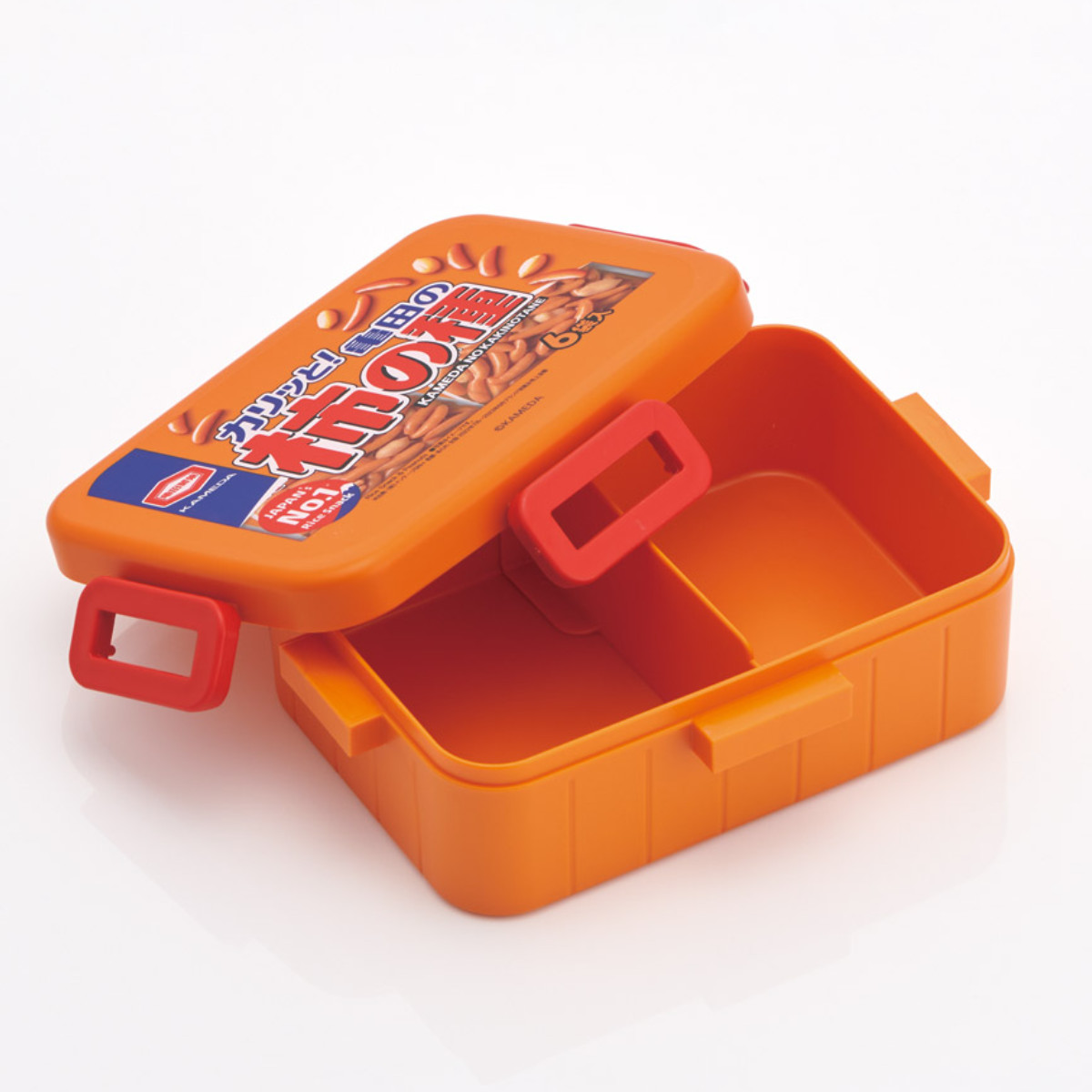 弁当箱 1段 650ml 4点ロックランチボックス カルビー ( 4点ロック ランチボックス 食洗機対応 レンジ対応 日本製 一段 食洗機OK レンジOK 弁当 お弁当 仕切り付き 4点ロック ) 【亀田の柿の種】 亀田の柿の種