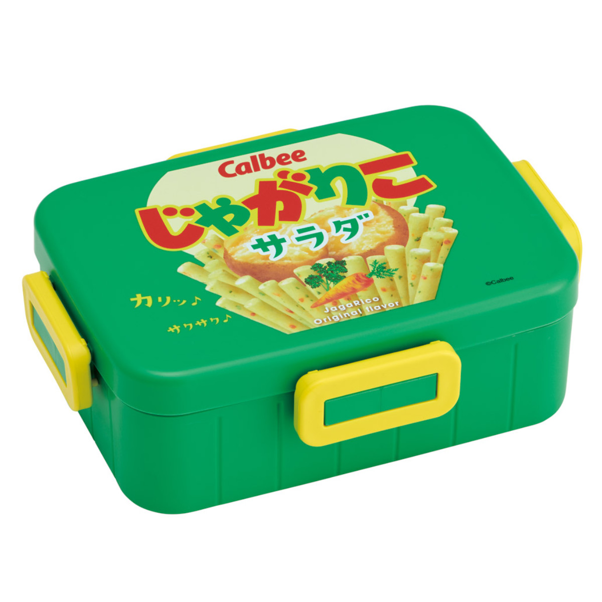 弁当箱 1段 650ml 4点ロックランチボックス カルビー ( 4点ロック ランチボックス 食洗機対応 レンジ対応 日本製 一段 食洗機OK レンジOK 弁当 お弁当 仕切り付き 4点ロック ) 【亀田の柿の種】 亀田の柿の種