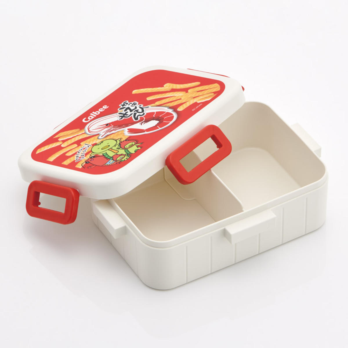 弁当箱 1段 650ml 4点ロックランチボックス カルビー ( 4点ロック ランチボックス 食洗機対応 レンジ対応 日本製 一段 食洗機OK レンジOK 弁当 お弁当 仕切り付き 4点ロック ) 【亀田の柿の種】 亀田の柿の種