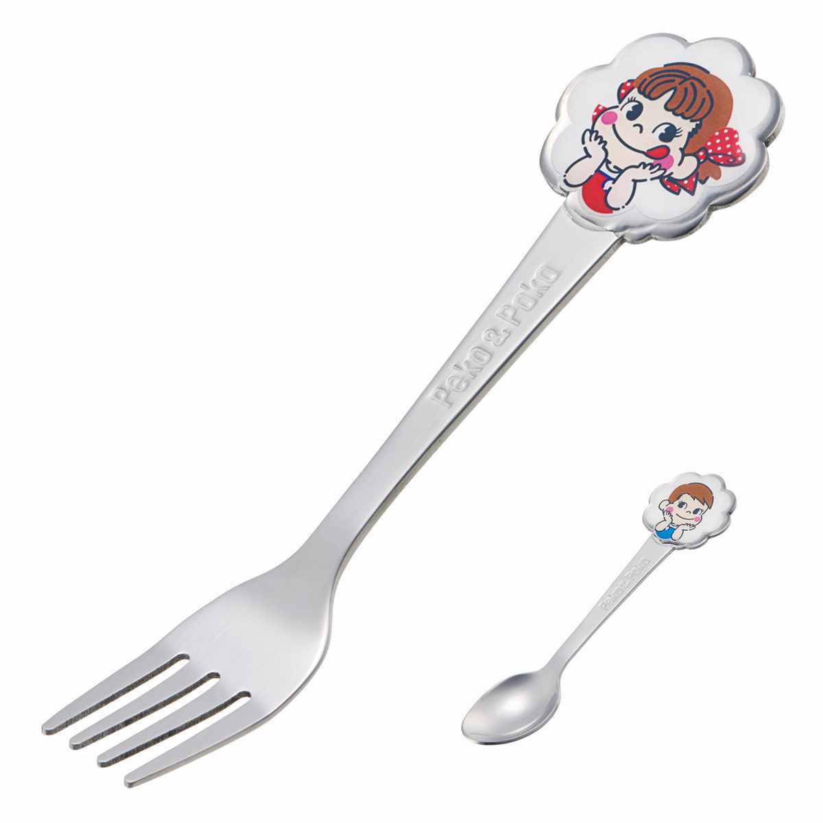 ステン子供 ダイカット ペコちゃん おかし （ フォーク スプーン ステンレス カトラリー 食洗機対応 子供 子ども キッズ キャラクター デザート ） 【スプーン】