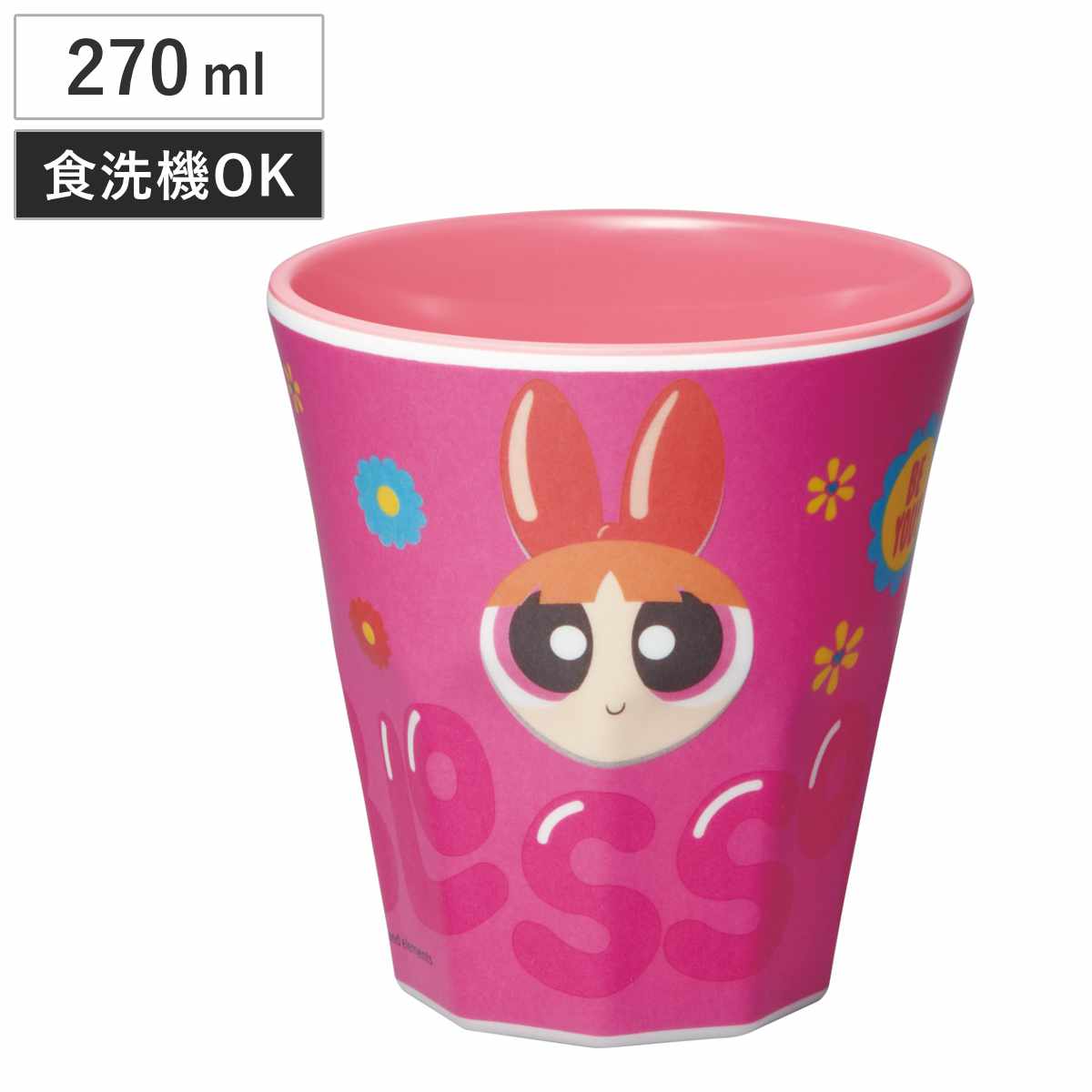 タンブラー 270ml メラミンタンブラー パワーパフガールズ ブロッサム （ 食洗機対応 プラスチック メラミン カップ コップ 割れない 食器 キャラクター かわいい ）
