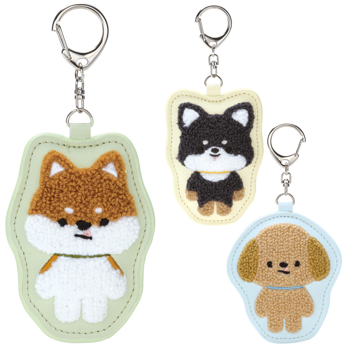 キーチャーム さがら 刺繍 キーホルダー イヌ （ キーチェーン キーリング シバイヌ チワワ トイプードル 犬 雑貨 インテリア プレゼント ギフト かわいい ストラップ マスコット もこもこ サガラ刺繍 癒しグッズ 子ども キッズ ） 【チワワ】