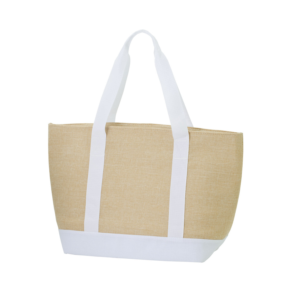 エコバッグ 麻風 トート 保冷 ショッピングバッグ リサ&ガスパール リンゴ柄 ( ランチバッグ 保温 クーラートートバッグ クーラーバッグ マチ広 ファスナー リサとガスパール レジャー 弁当袋 買い物 食料品 冷蔵 冷凍 かわいい )