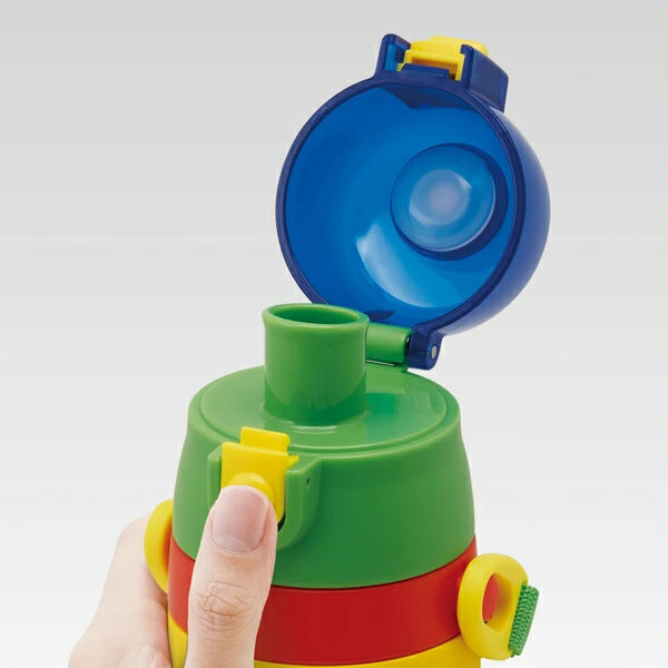 水筒 ステンレス 直飲み 3Dロック付ダイレクトボトル スーパーマリオ 480ml 子供 ( 保冷 幼稚園 保育園 マリオ 3D キッズ キャラクター ワンプッシュ 直飲みステンレス ステンレス製 子供用水筒 ボトル キャラ )