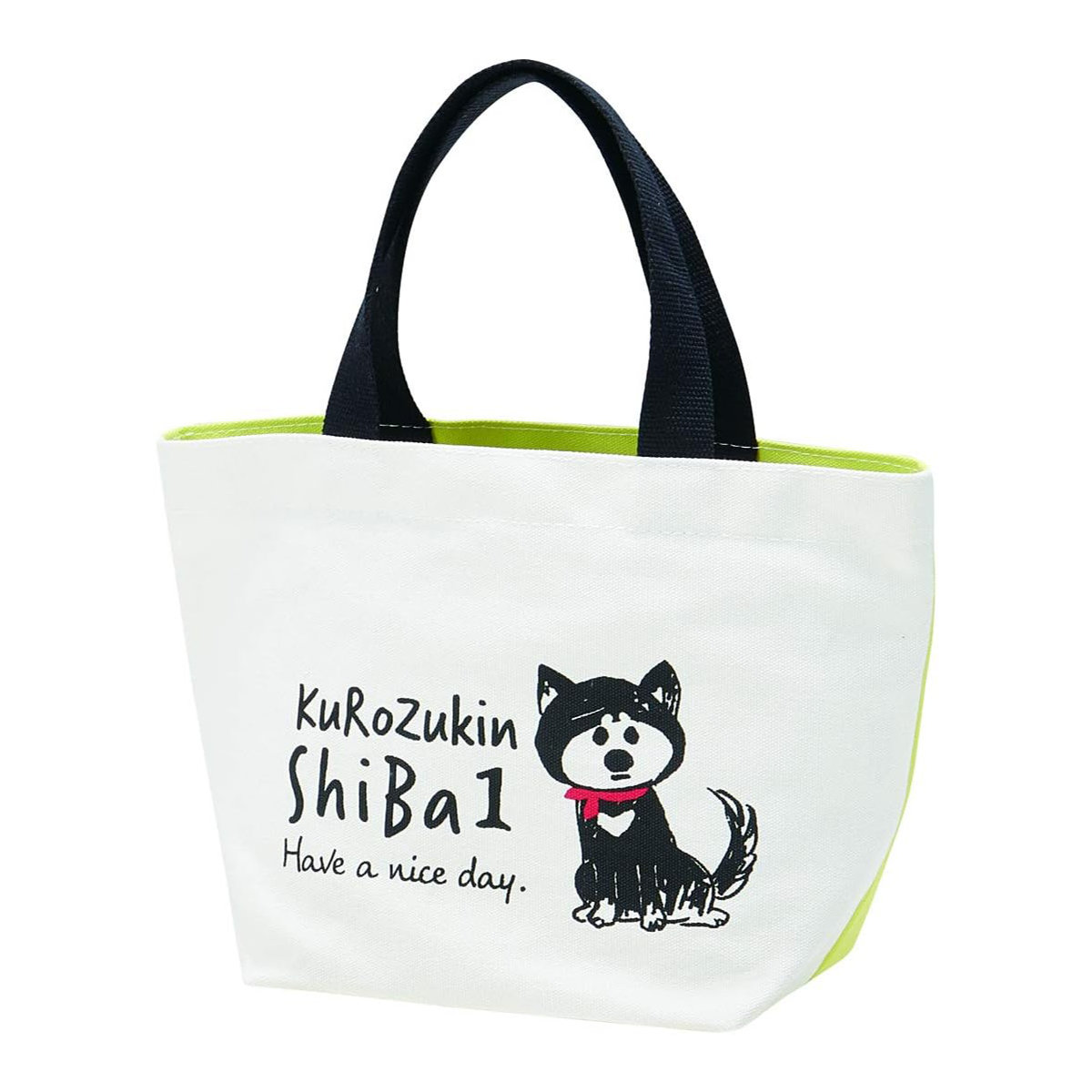 ランチバッグ 黒頭巾 柴犬 ランチトートバッグ ( 弁当袋 お弁当袋 お弁当入れ お弁当バッグ キャンバス バッグ 手提げ 買い物 お弁当 弁当 お弁当箱 袋 弁当箱 給食袋 )