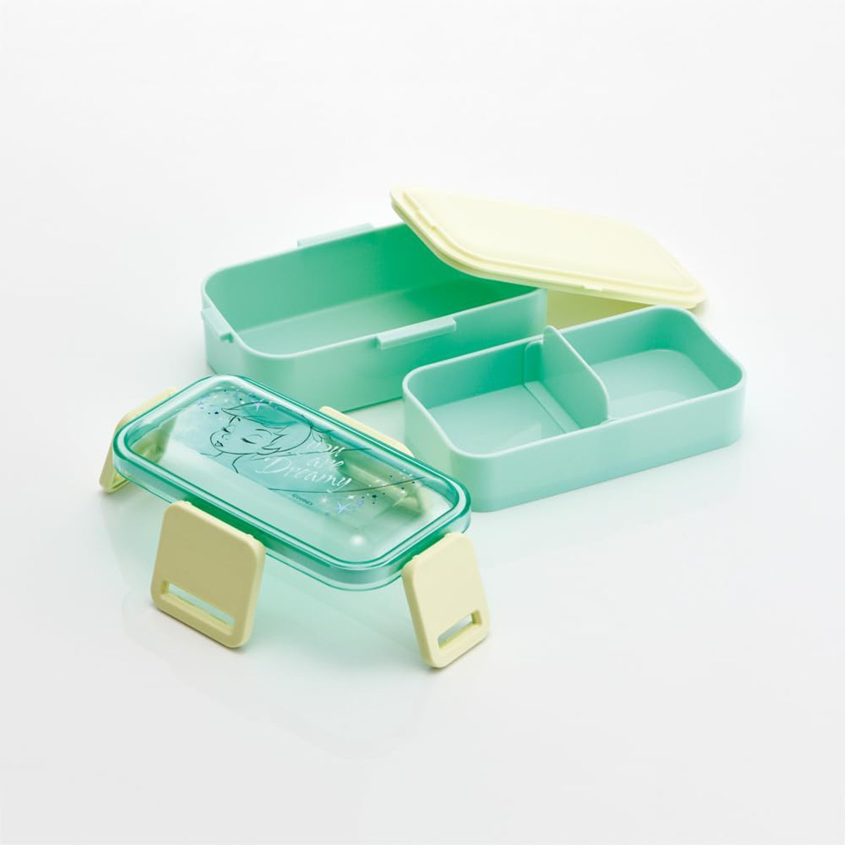 弁当箱 600ml ティンカーベル 2段 ( ランチボックス 食洗機対応 レンジ対応 二段 抗菌 ドーム型 4点ロック 日本製 仕切り付き 銀 AG 食洗機OK レンジOK お弁当 弁当 抗菌加工 二段弁当 )