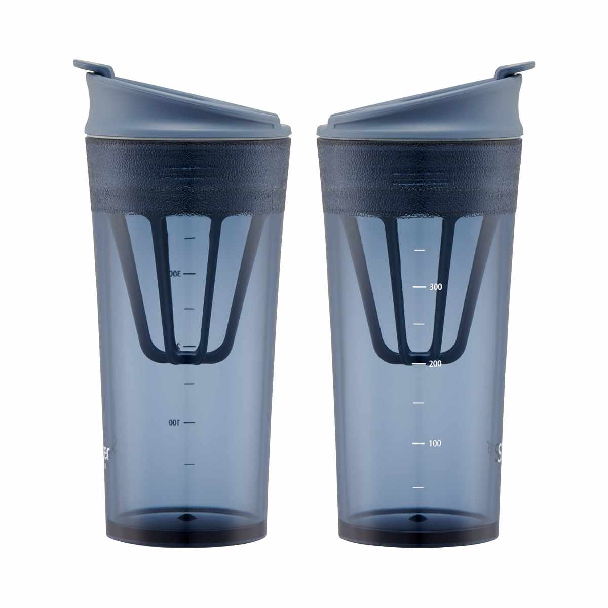 タンブラー 420ml シェイカー付タンブラー ( ボトル 持ち運び プロテイン カップ シンプル おしゃれ ふた付き ) 【グレー】 グレー