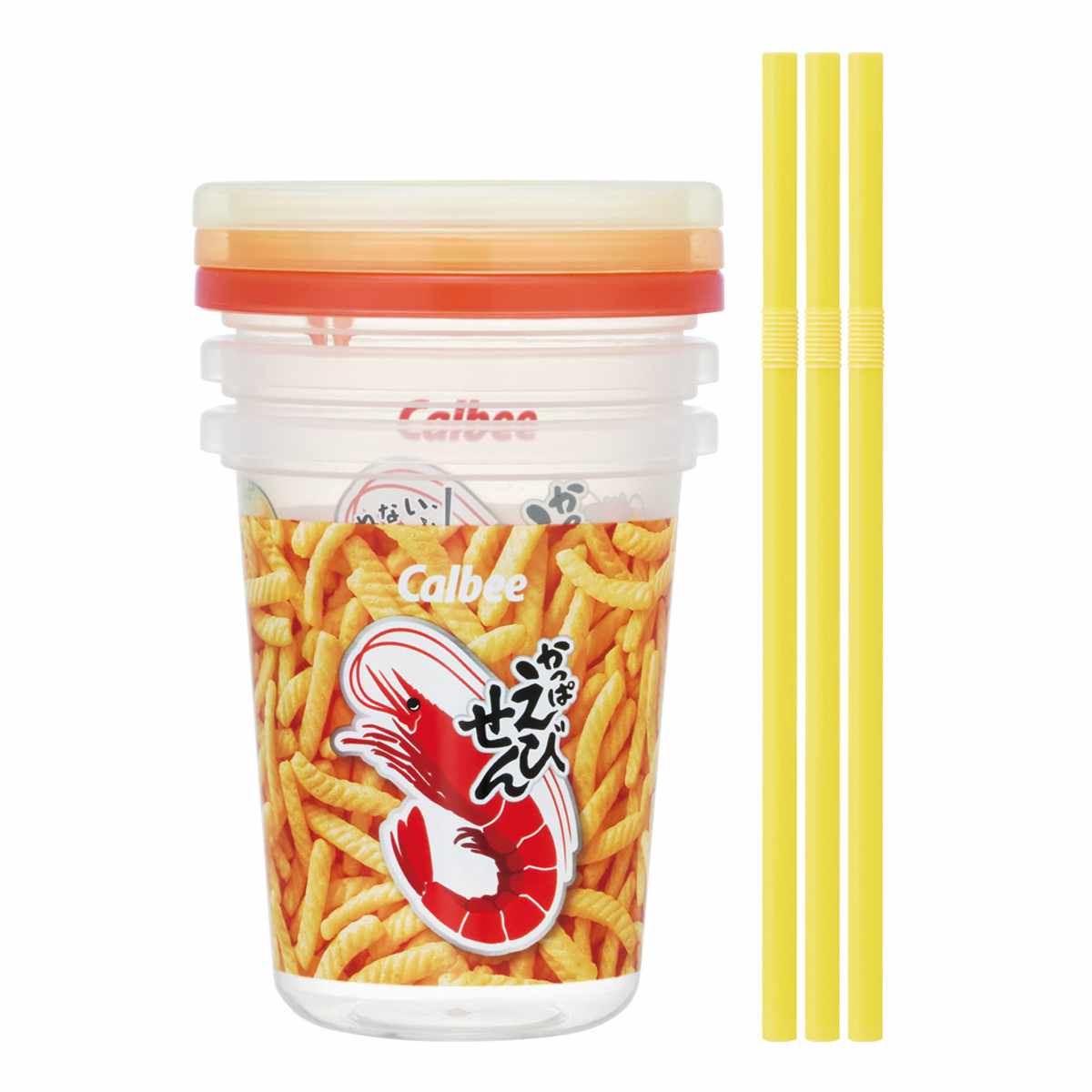 タンブラー 320ml ストロー付タンブラー3個入 ( コップ キャラクター 子ども 子供 キッズ 食洗機対応 日本製 ポテチうすしお味 じゃがりこサラダ かっぱえびせん 亀田の柿の種 ) 【かっぱえびせん】 かっぱえびせん
