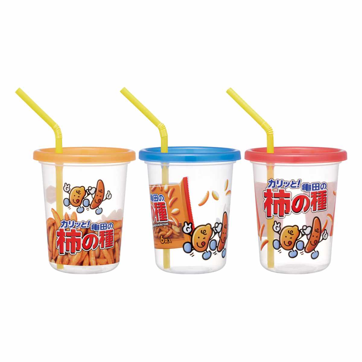 タンブラー 320ml ストロー付タンブラー3個入 ( コップ キャラクター 子ども 子供 キッズ 食洗機対応 日本製 ポテチうすしお味 じゃがりこサラダ かっぱえびせん 亀田の柿の種 ) 【かっぱえびせん】 かっぱえびせん
