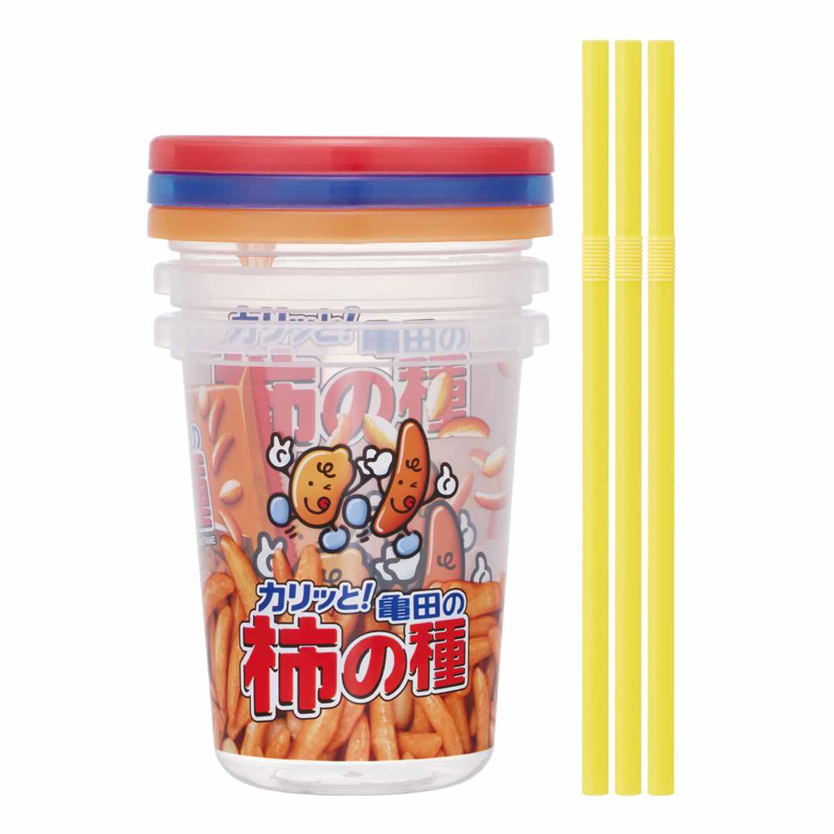 タンブラー 320ml ストロー付タンブラー3個入 ( コップ キャラクター 子ども 子供 キッズ 食洗機対応 日本製 ポテチうすしお味 じゃがりこサラダ かっぱえびせん 亀田の柿の種 ) 【かっぱえびせん】 かっぱえびせん