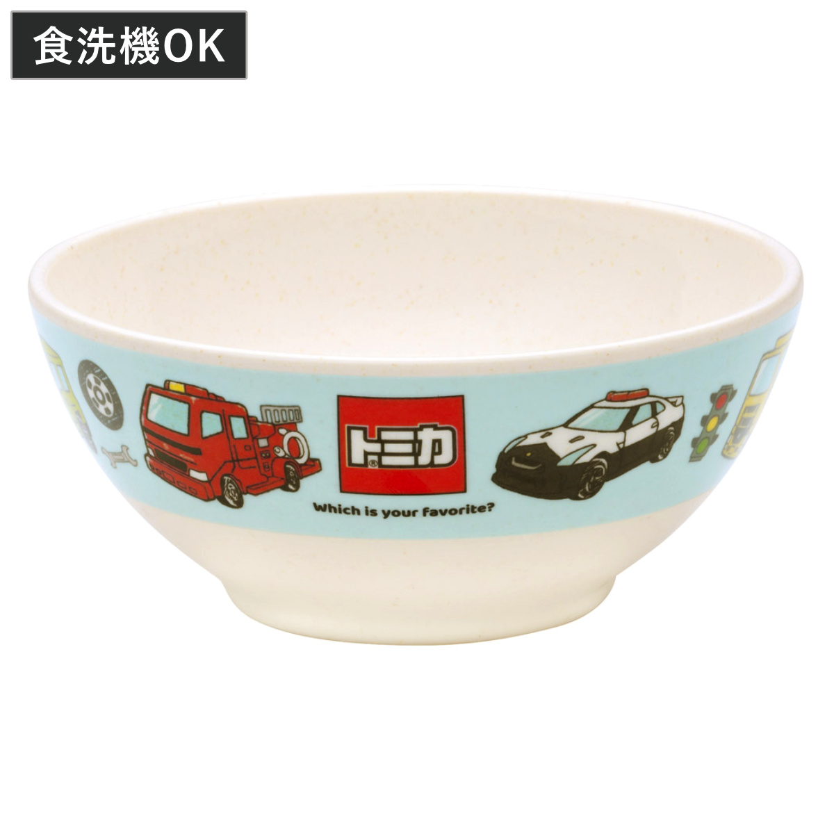 茶碗 バンブーメラミン トミカ ( 食洗機対応 お茶碗 飯椀 お椀 メラミン ボウル 子ども用 割れにくい 食器 キッズ キャラクター 車 )