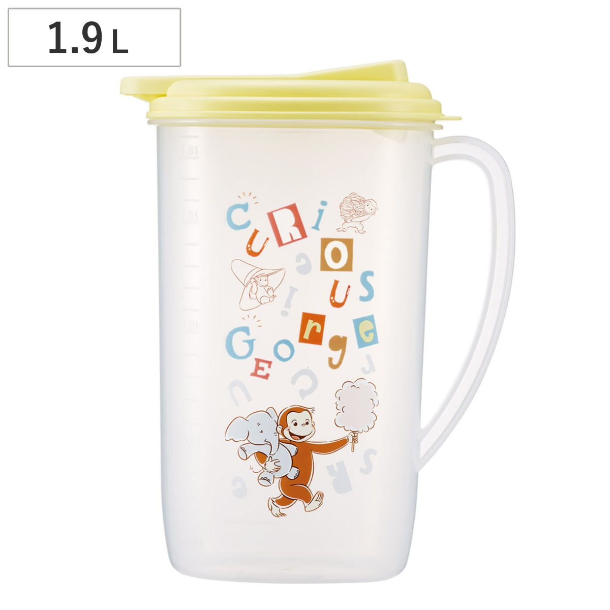 ピッチャー 1.9L ウォーターポット ジョージ アルファベット ( 日本製 プラスチック おさるのジョージ キャラクター かわいい )