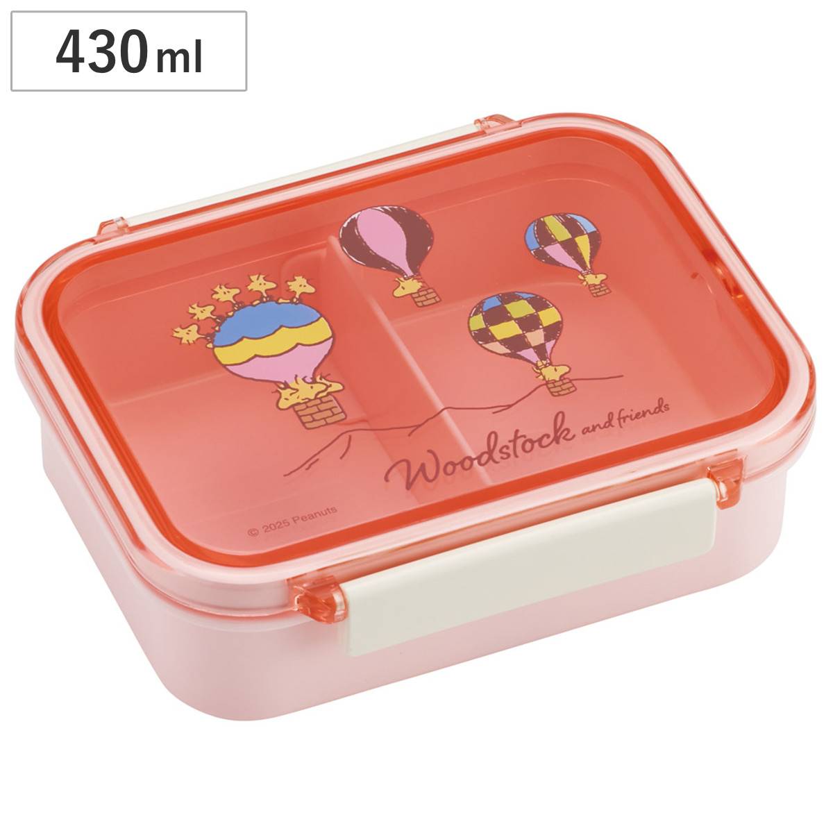 弁当箱 保存容器 430ml 食洗機対応 タイトウェア ウッドストック ( ピーナッツ スヌーピー レンジ対応 お弁当箱 ランチボックス 女子 保存 容器 食洗機OK レンジOK お弁当 弁当 1段 仕切り付き 女性 2点ロック 日本製 )