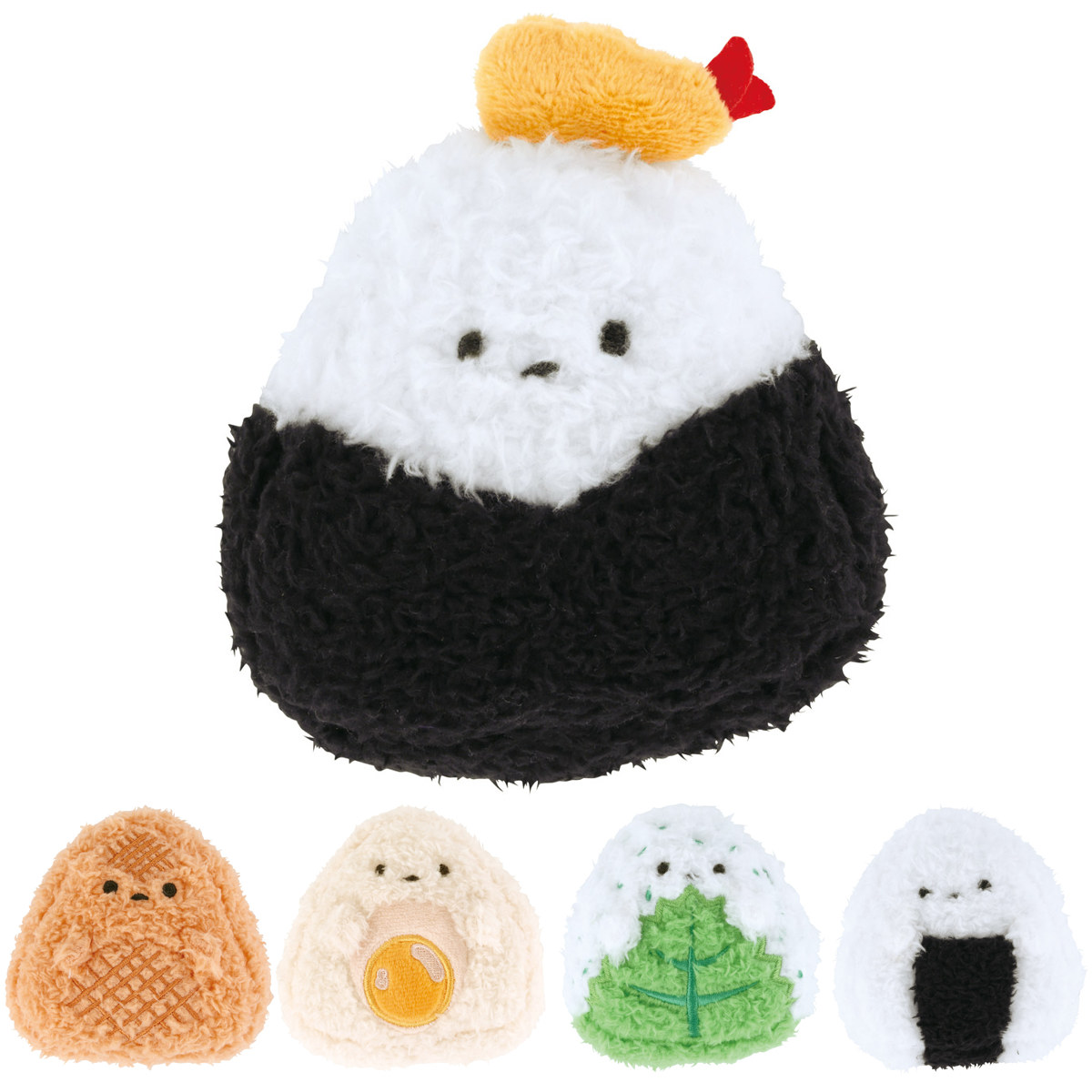 マスコット 巾着付き ぬいぐるみ おにぎり （ インテリア 雑貨 オブジェ おもちゃ 人形 食べ物 小さい 癒やし 小さめ 手のひらサイズ ふわふわ プレゼント ギフト かわいい ベビー 子供 大人 ） 【煮卵】