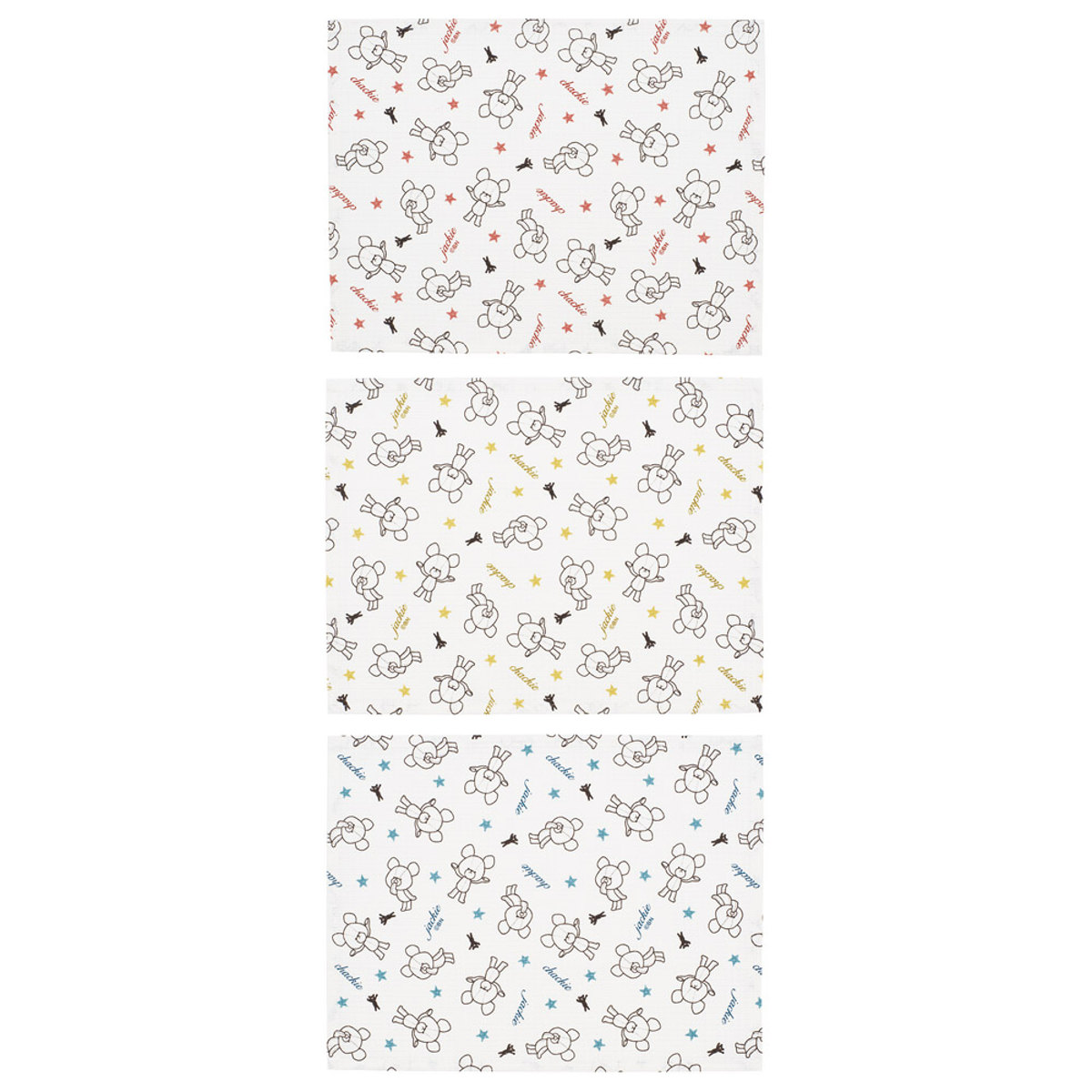 布巾 ワッフル生地 ふきん 3枚 くまのがっこう ココア （ フキン ワッフル 生地 コットン 綿100％ 食器拭き 台拭き キッチンタオル ワッフルクロス 吸水性 シンク周り キッチン雑貨 キッチングッズ おしぼり 食卓用 キャラクター ）