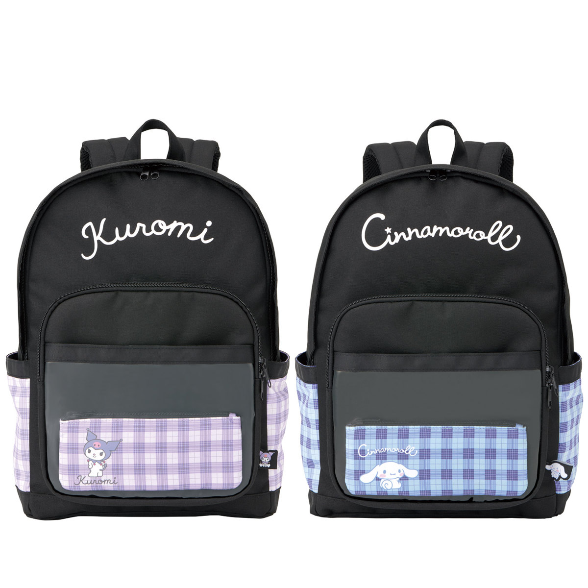 リュック ポーチ付き リュックサック サンリオ （ クロミ シナモロール 子供用 キッズ 小学生 遠足 バッグ かわいい クリアポケット 旅行 お出かけ 通学 習い事 メッシュ生地 背中 蒸れ防止 キャラ キャラクター ） 【シナモロール】