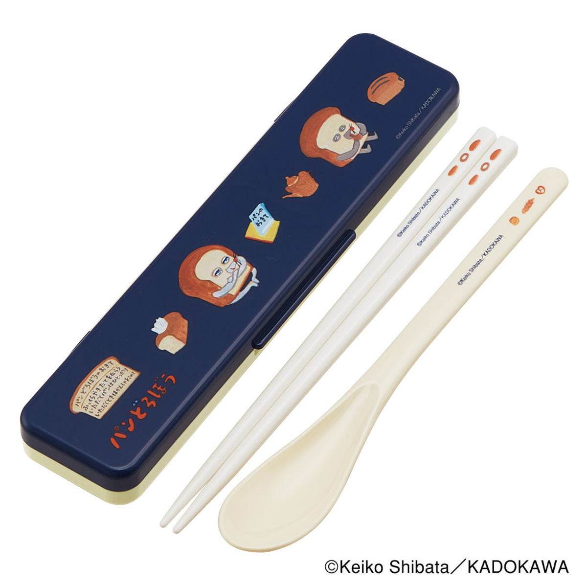 抗菌コンビセット パンどろぼう 音の鳴らない お箸 スプーン ( 食洗機対応 18センチ カトラリー 抗菌 日本製 食洗機OK カトラリーセット 銀 AG 持ち運び お弁当 弁当 抗菌加工 箸箱 )