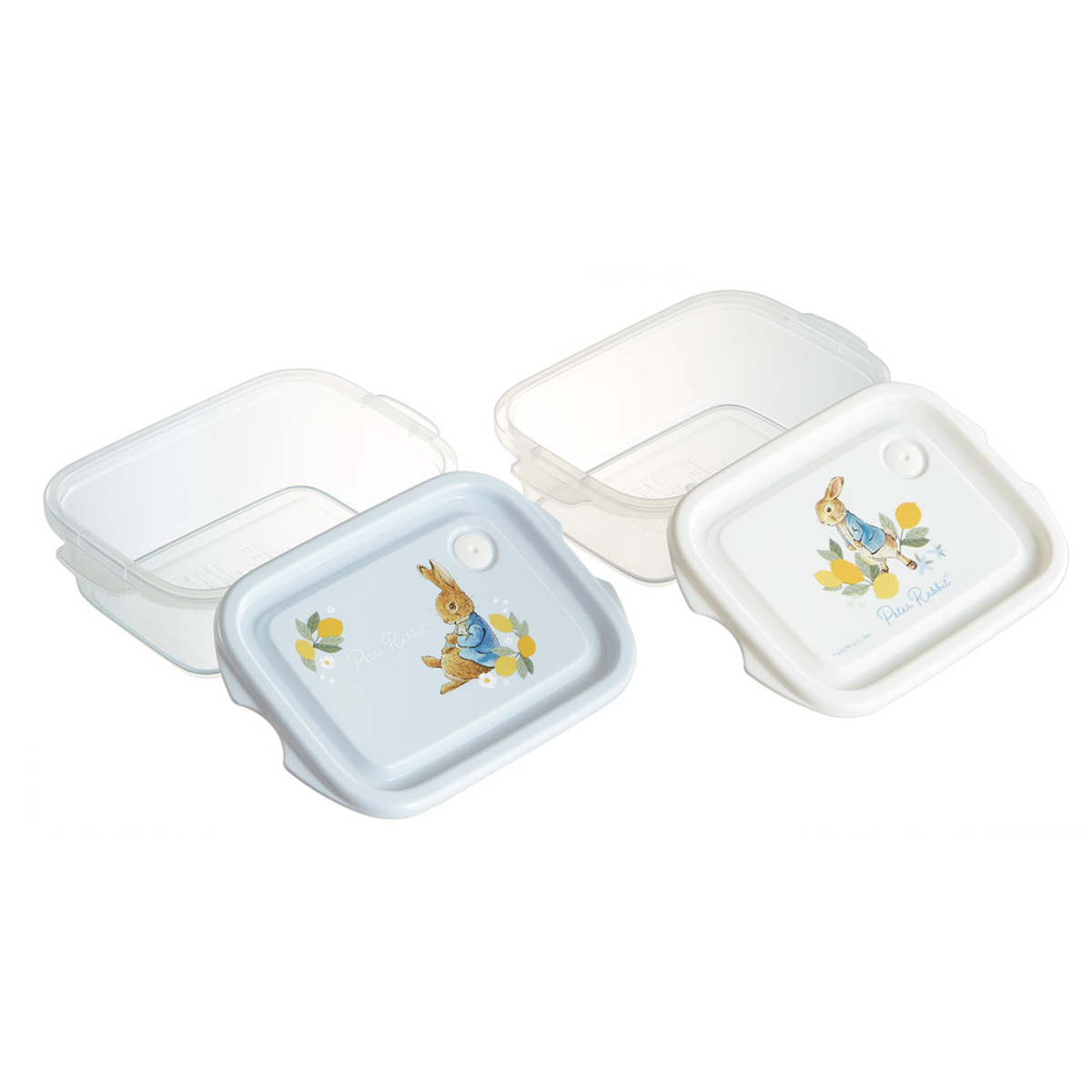 弁当箱 500ml 2個入 抗菌シールボックスM2P ピーターラビット シトロン ( お弁当箱 抗菌 シールボックス M 2個セット レンジ対応 保存容器 2個 セット 抗菌加工 ランチボックス 電子レンジ 対応 1段 アウトドア )