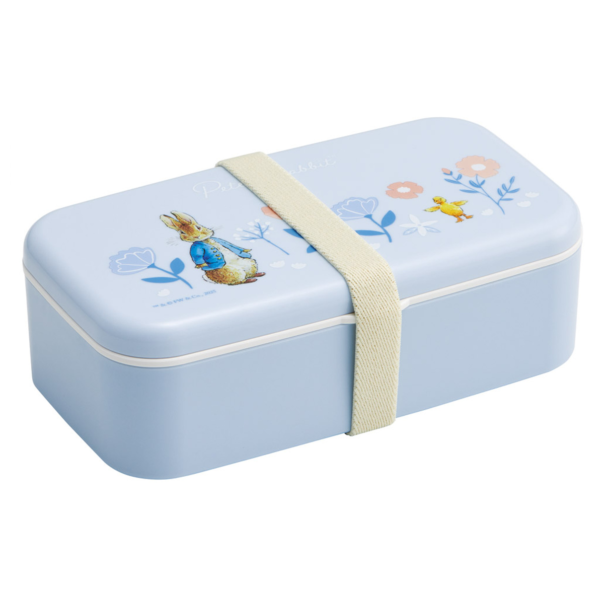 弁当箱 600ml 箸付ランチボックス ピーターラビット シトロン ( お弁当箱 ランチボックス レンジ対応 食洗機対応 箸付き 日本製 レンジOK 食洗機OK 一段 弁当 お弁当 仕切り付き ランチベルト 子ども 大人 )