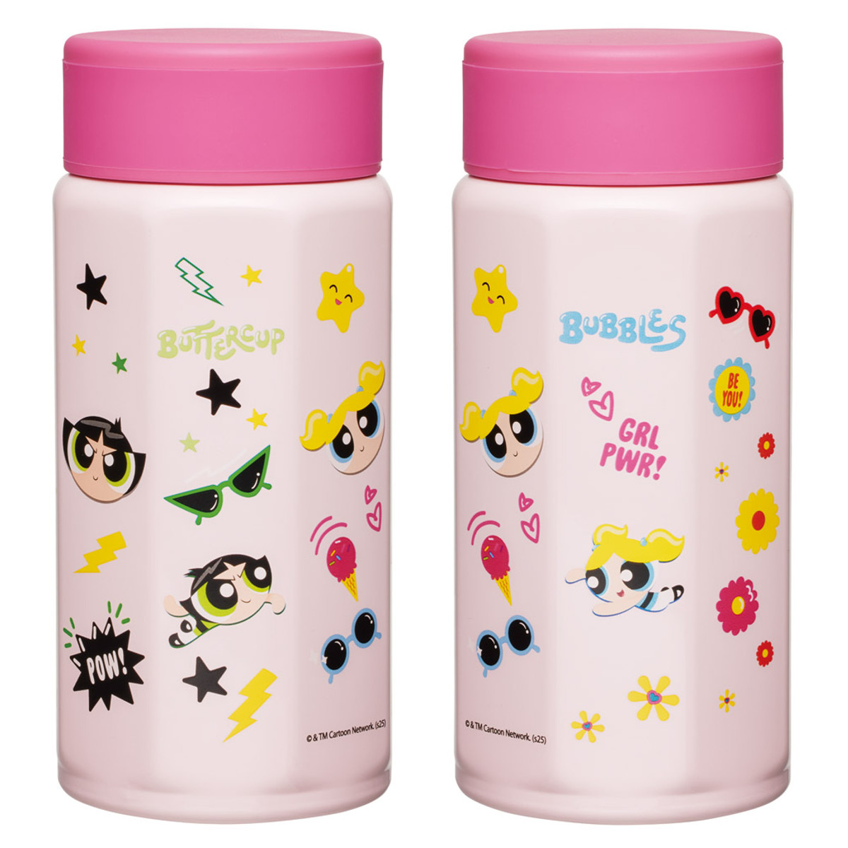 水筒 350ml 八角ステンレスボトル パワーパフガールズ ( マグボトル 保温 保冷 直飲み マグ W飲み口 ボトル コンパクト 広口 八角形 ステンレス ステンレスボトル マイボトル ミニボトル スリム )