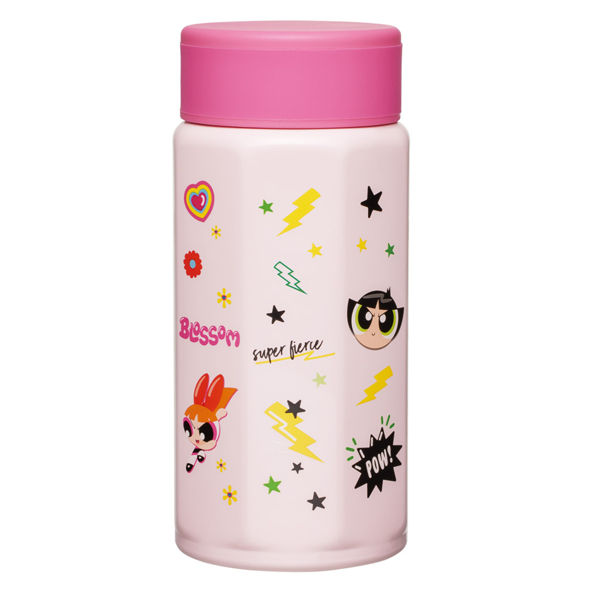 水筒 350ml 八角ステンレスボトル パワーパフガールズ ( マグボトル 保温 保冷 直飲み マグ W飲み口 ボトル コンパクト 広口 八角形 ステンレス ステンレスボトル マイボトル ミニボトル スリム )