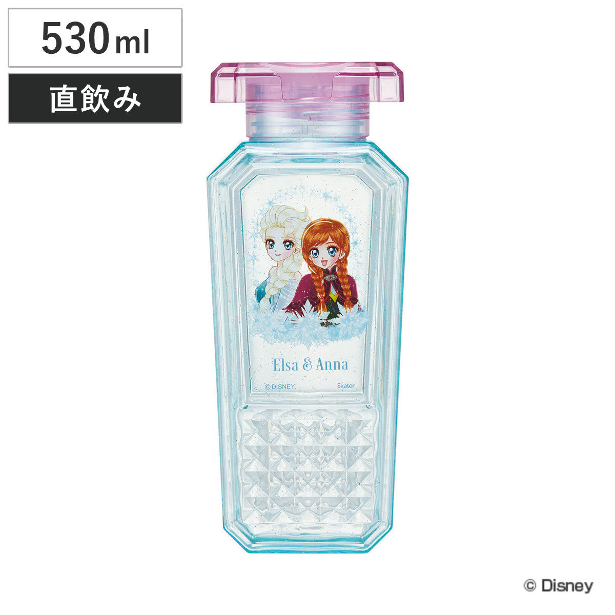 水筒 530ml 香水瓶風ウォーターボトル アナ雪 中川翔子 ( アナと雪の女王 直飲み プラボトル ダイレクトボトル マグボトル 常温 軽量 クリア 直のみ マグ ボトル 健康 ドリンク クリアボトル ウォーターボトル かわいい )